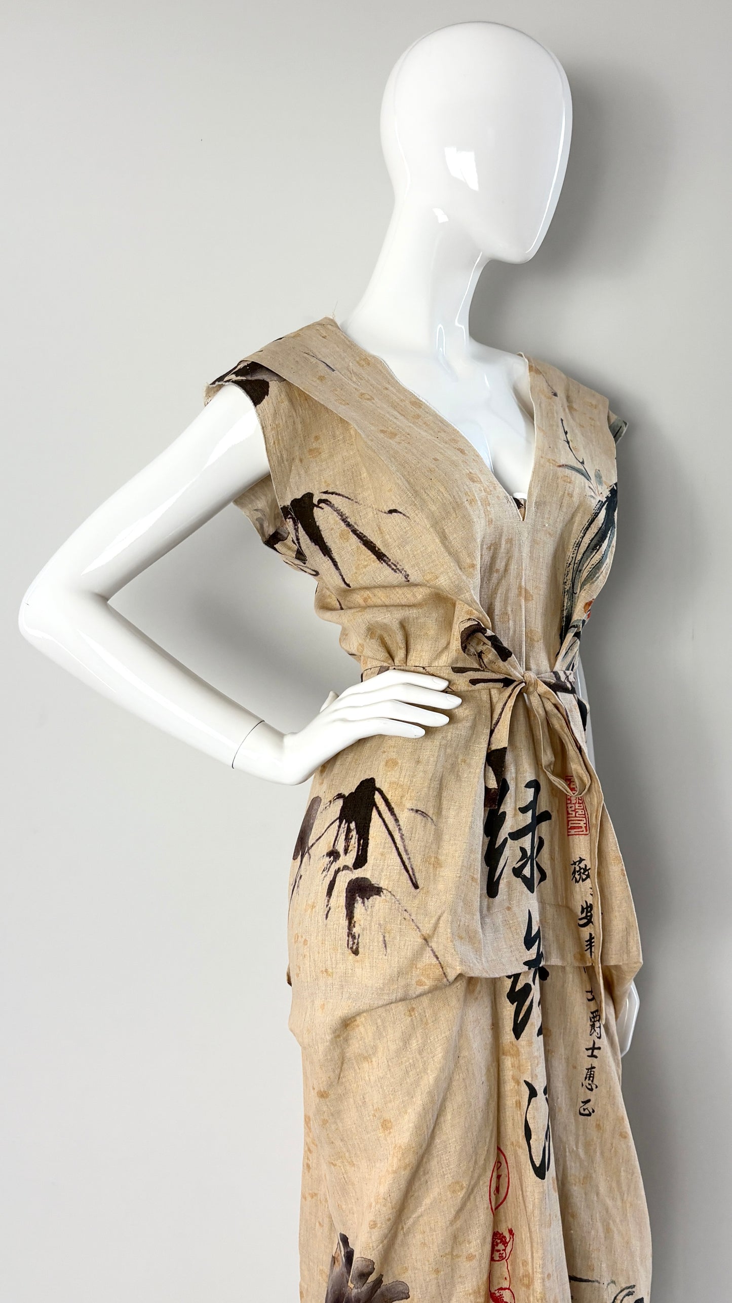 Vivienne Westwood antique script dress with exaggerated darts
