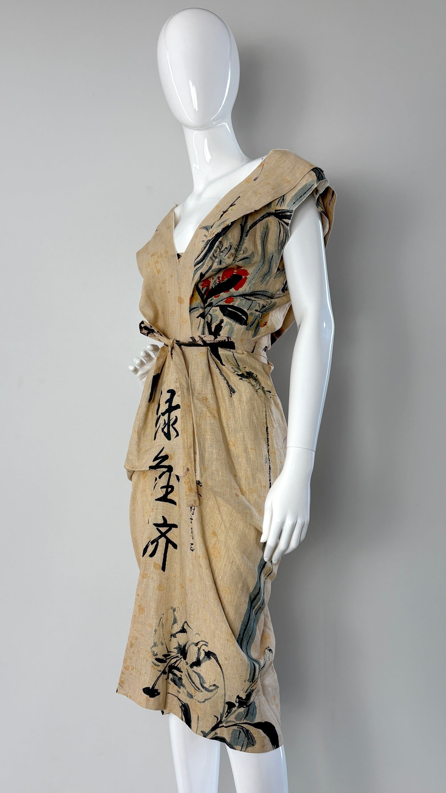 Vivienne Westwood antique script dress with exaggerated darts