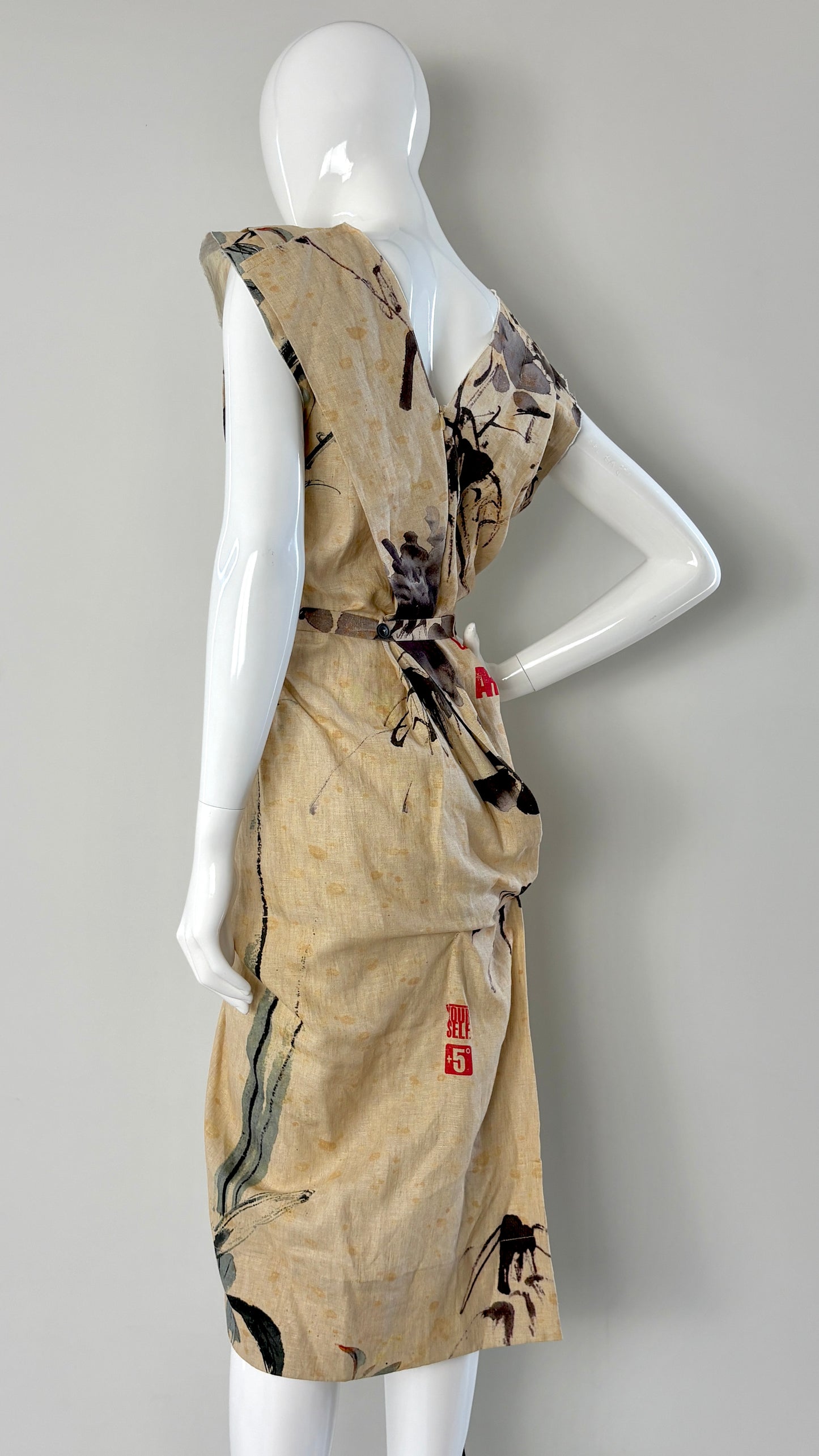 Vivienne Westwood antique script dress with exaggerated darts