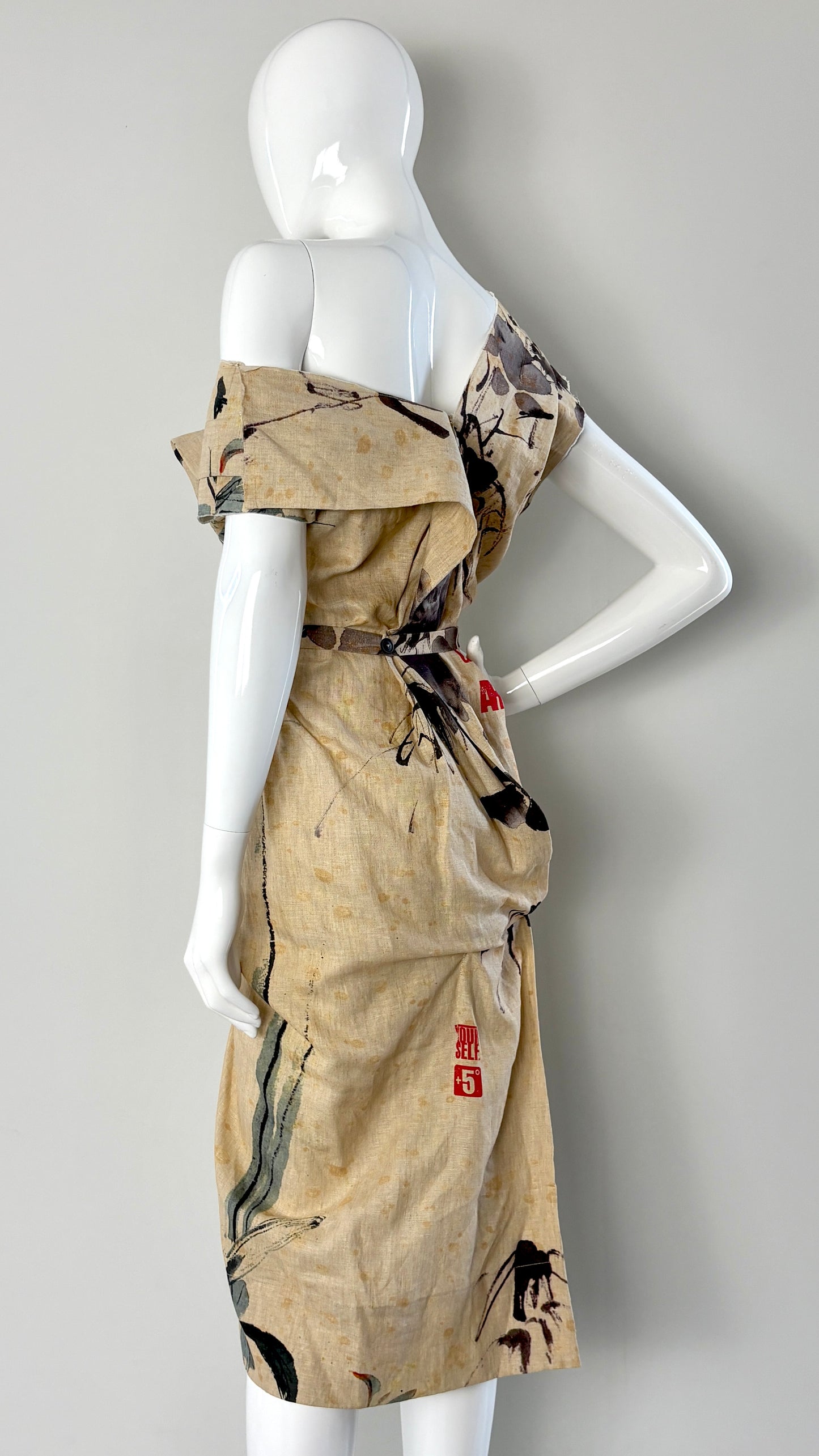 Vivienne Westwood antique script dress with exaggerated darts