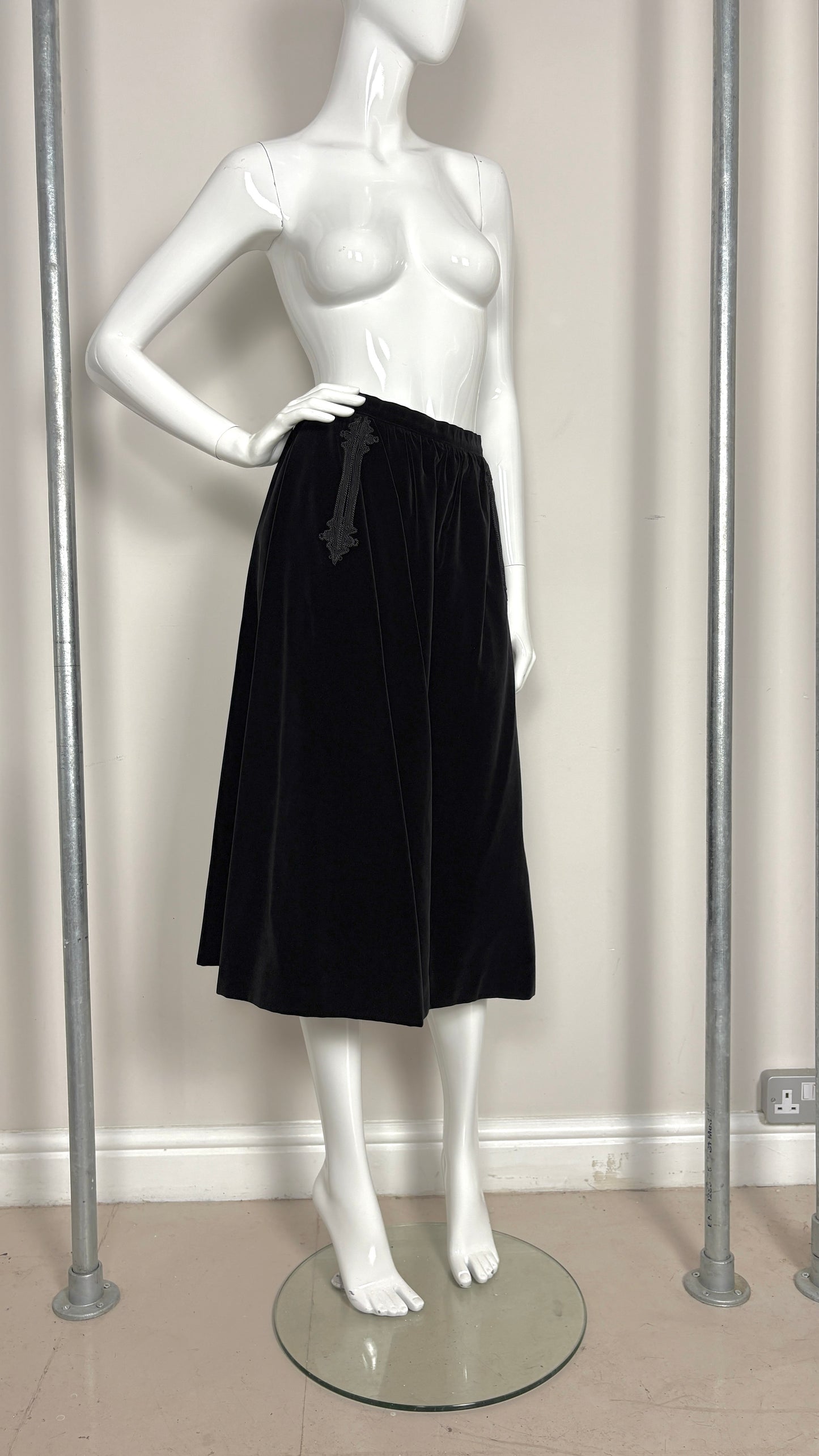 Yves Saint Laurent black velvet ensemble