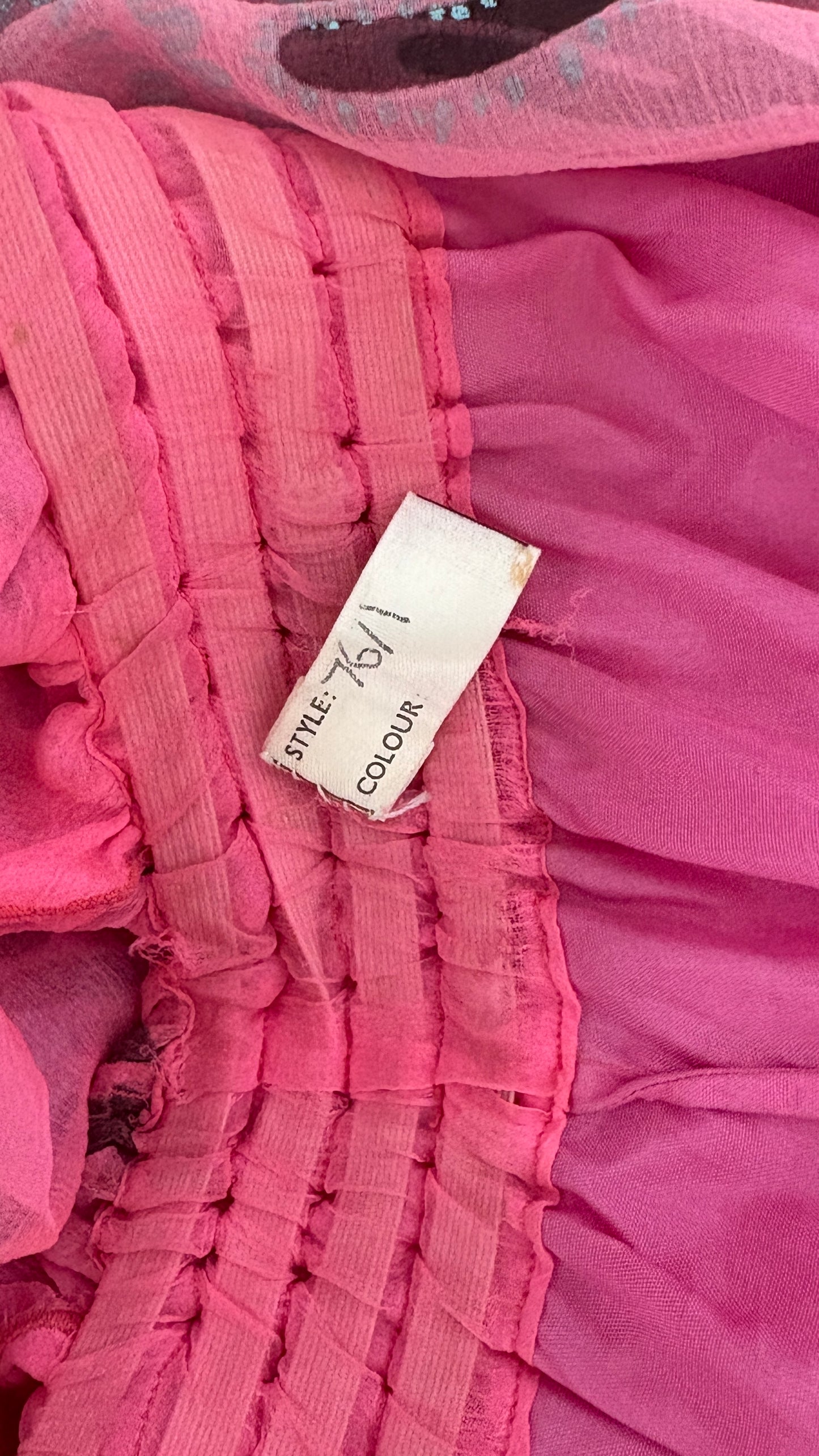 Zandra Rhodes S/S 1976 'Cactus and Cowboy' collection printed chiffon dress with satin sash