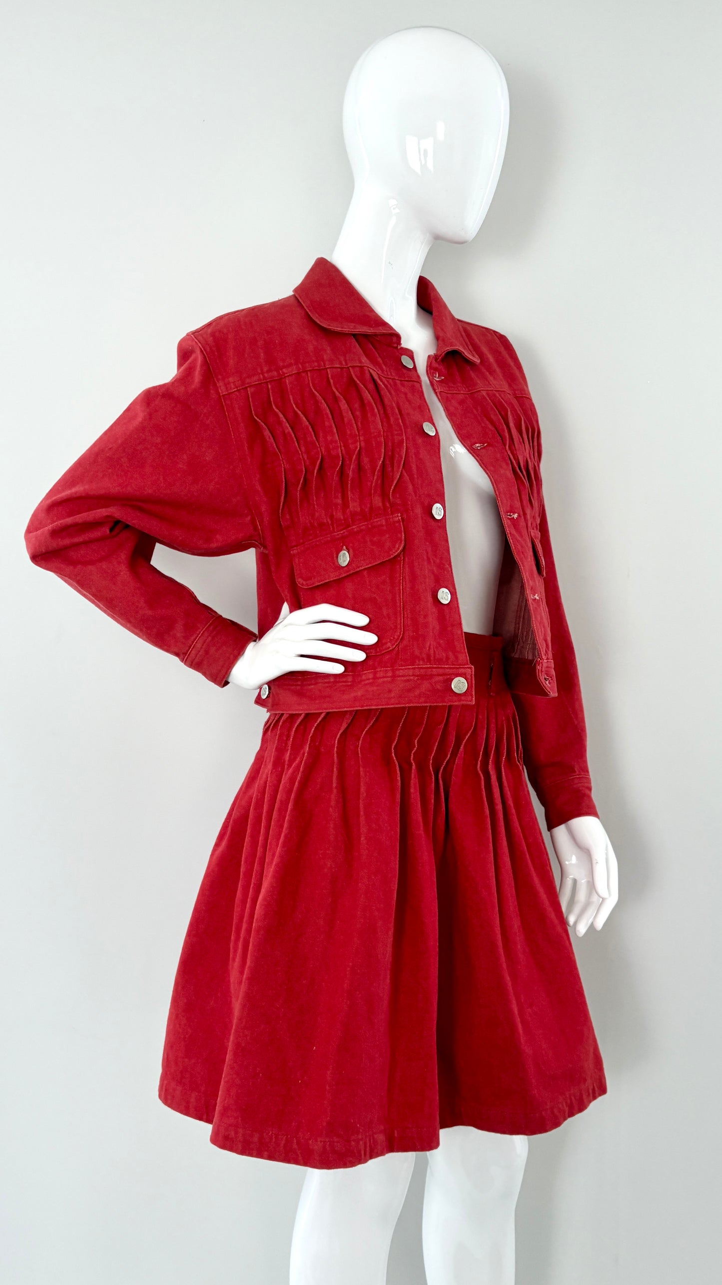Issey Miyake I.S. pleated denim two piece