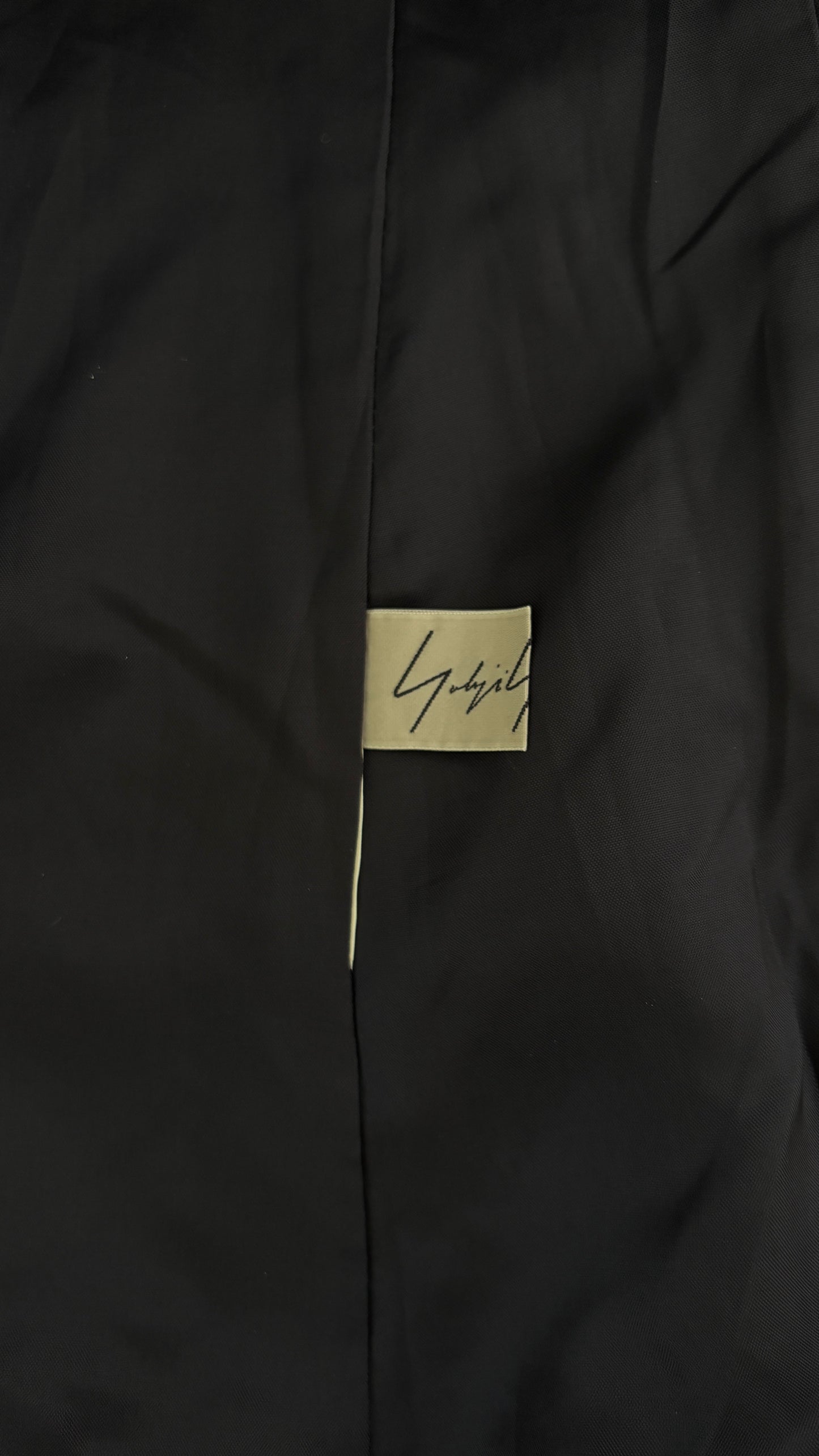 Yohji Yamamoto navy peacoat with twisted seams