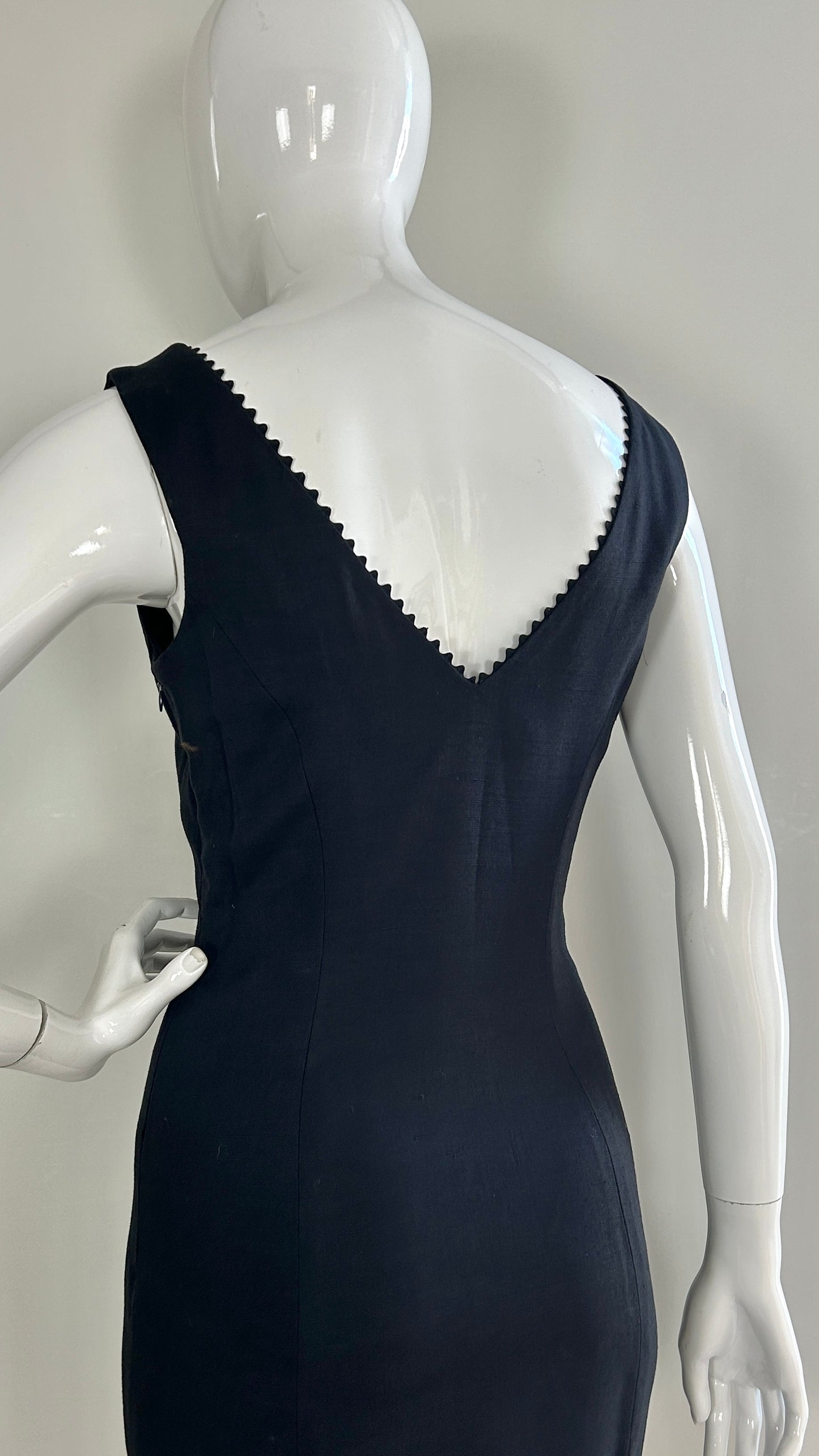 John Galliano tailored pencil dress and jacket with scalloped trim