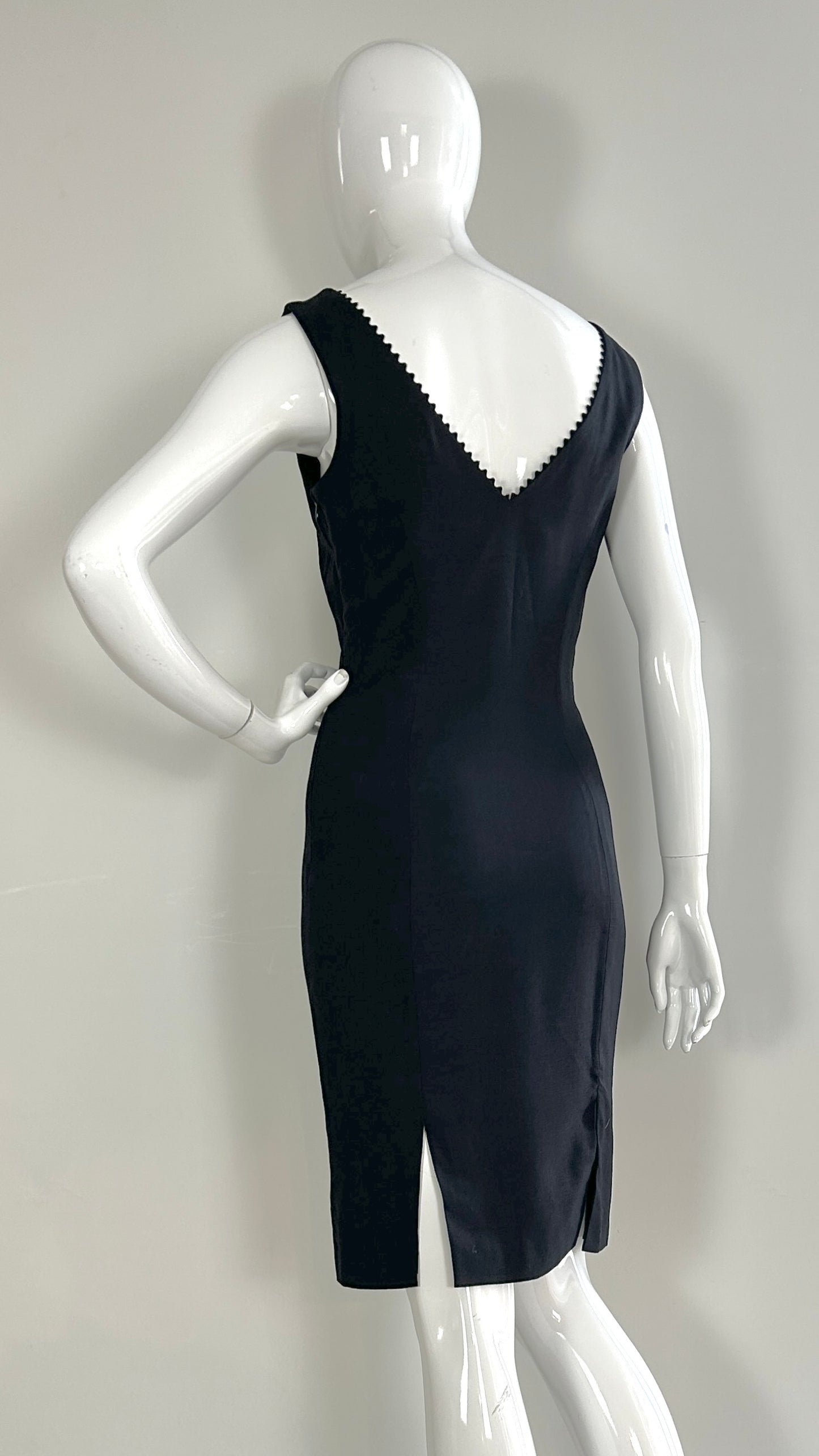 John Galliano tailored pencil dress and jacket with scalloped trim