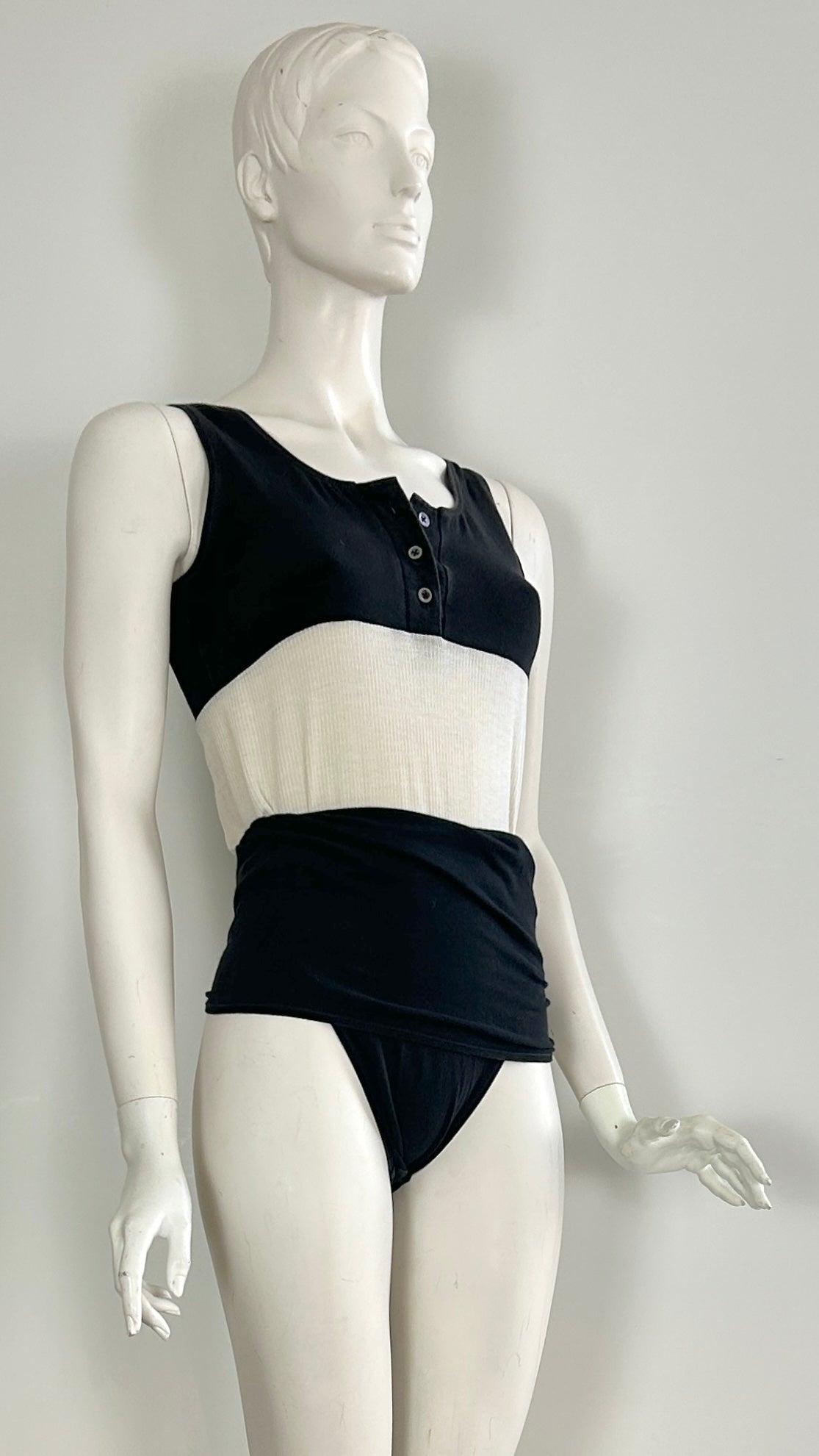 John Flett playsuit with contrast waist