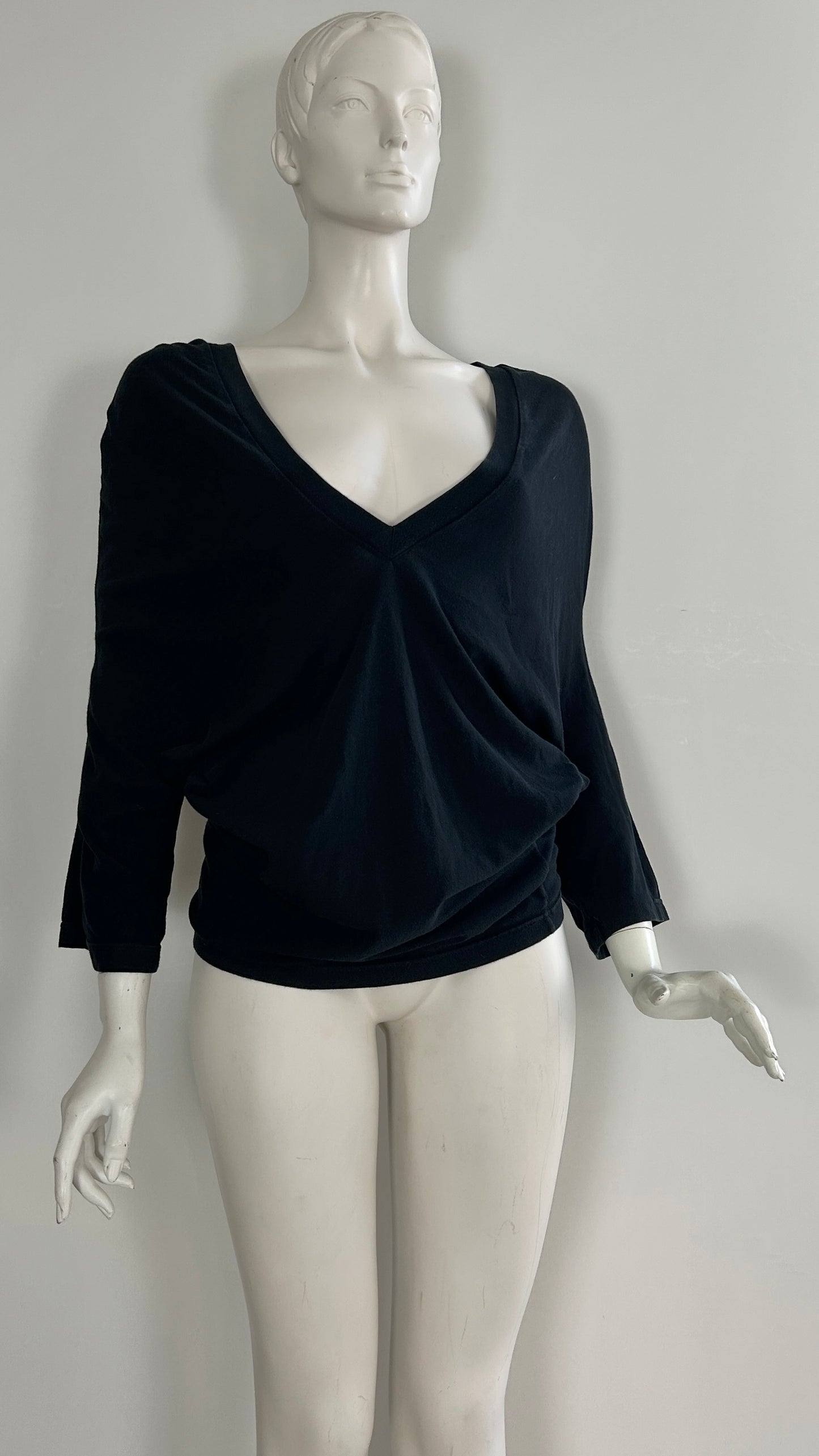 John Flett jersey top with circle cut shoulder
