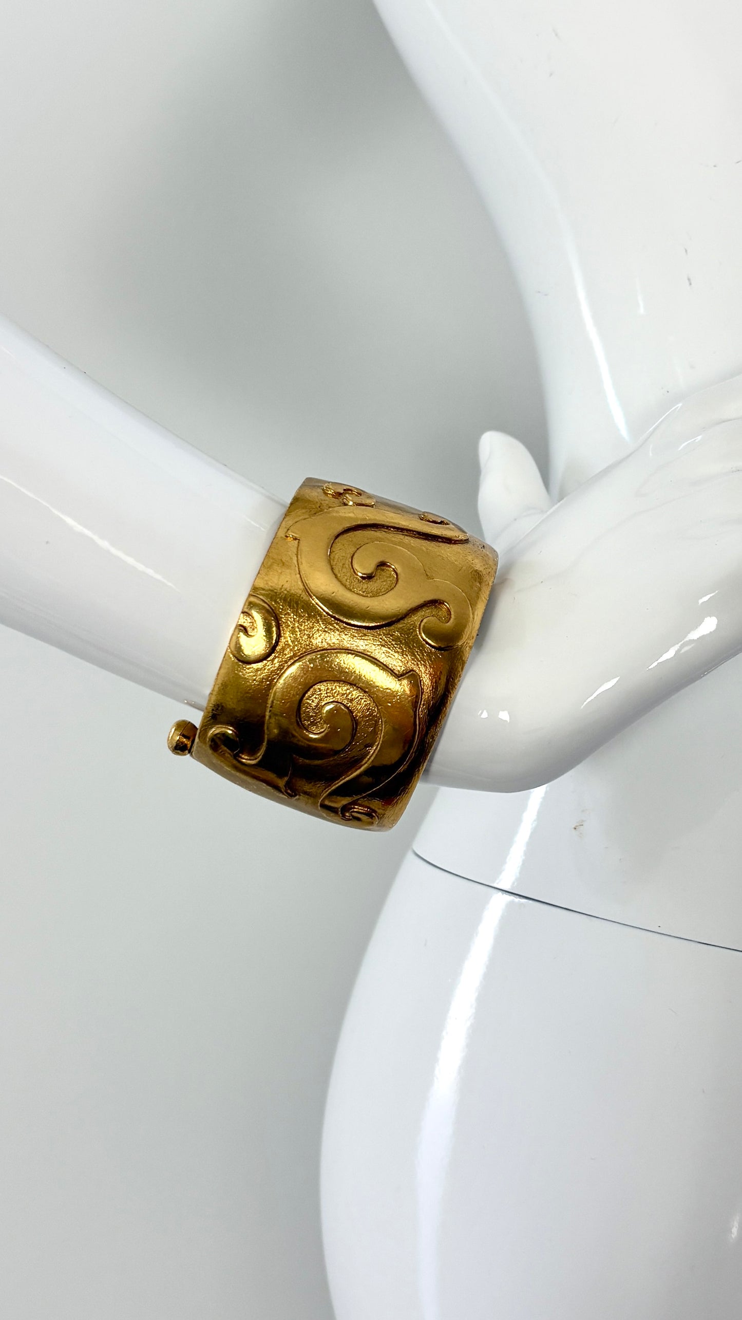 Yves Saint Laurent gold spiral cuff