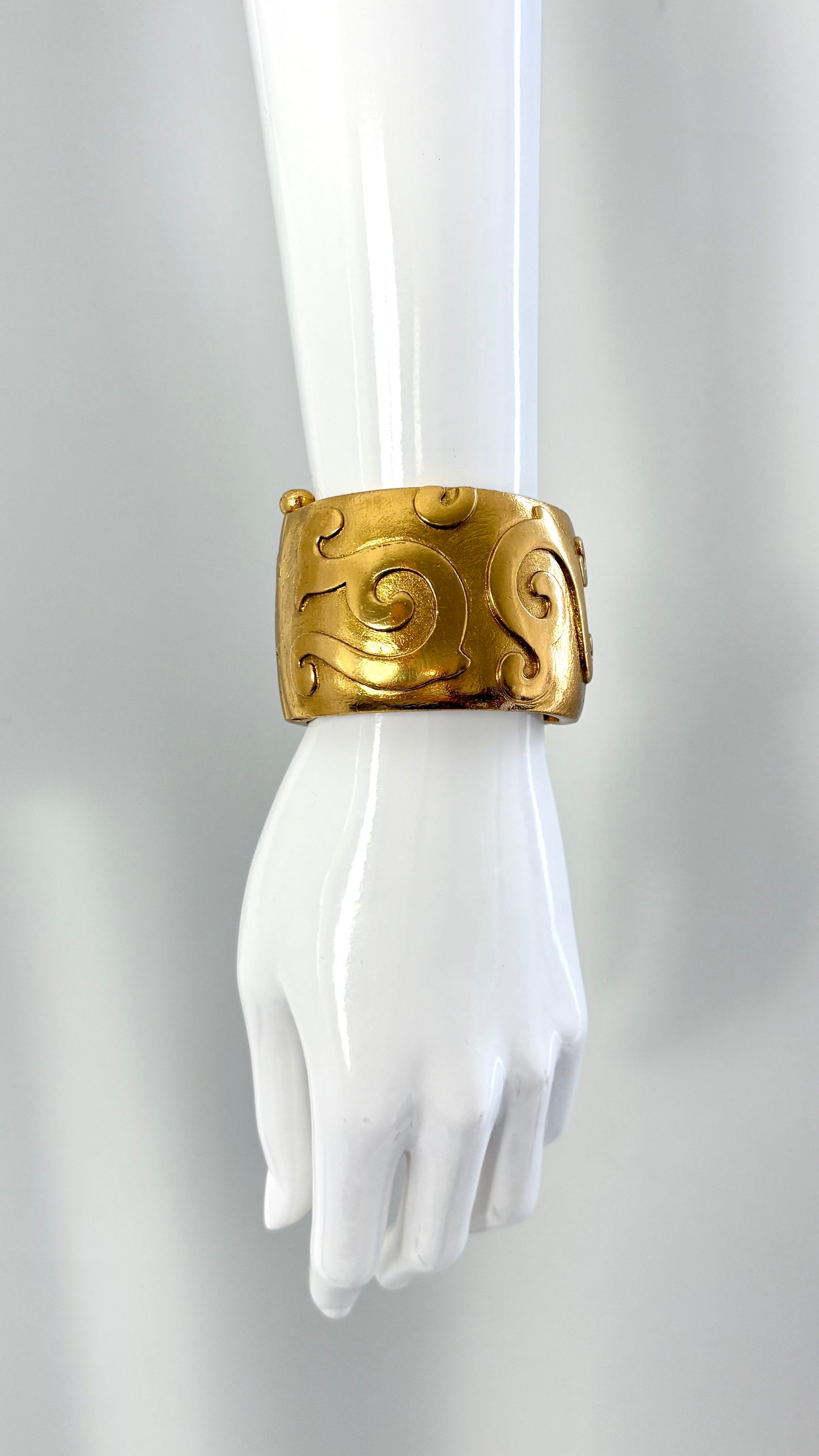 Yves Saint Laurent gold spiral cuff