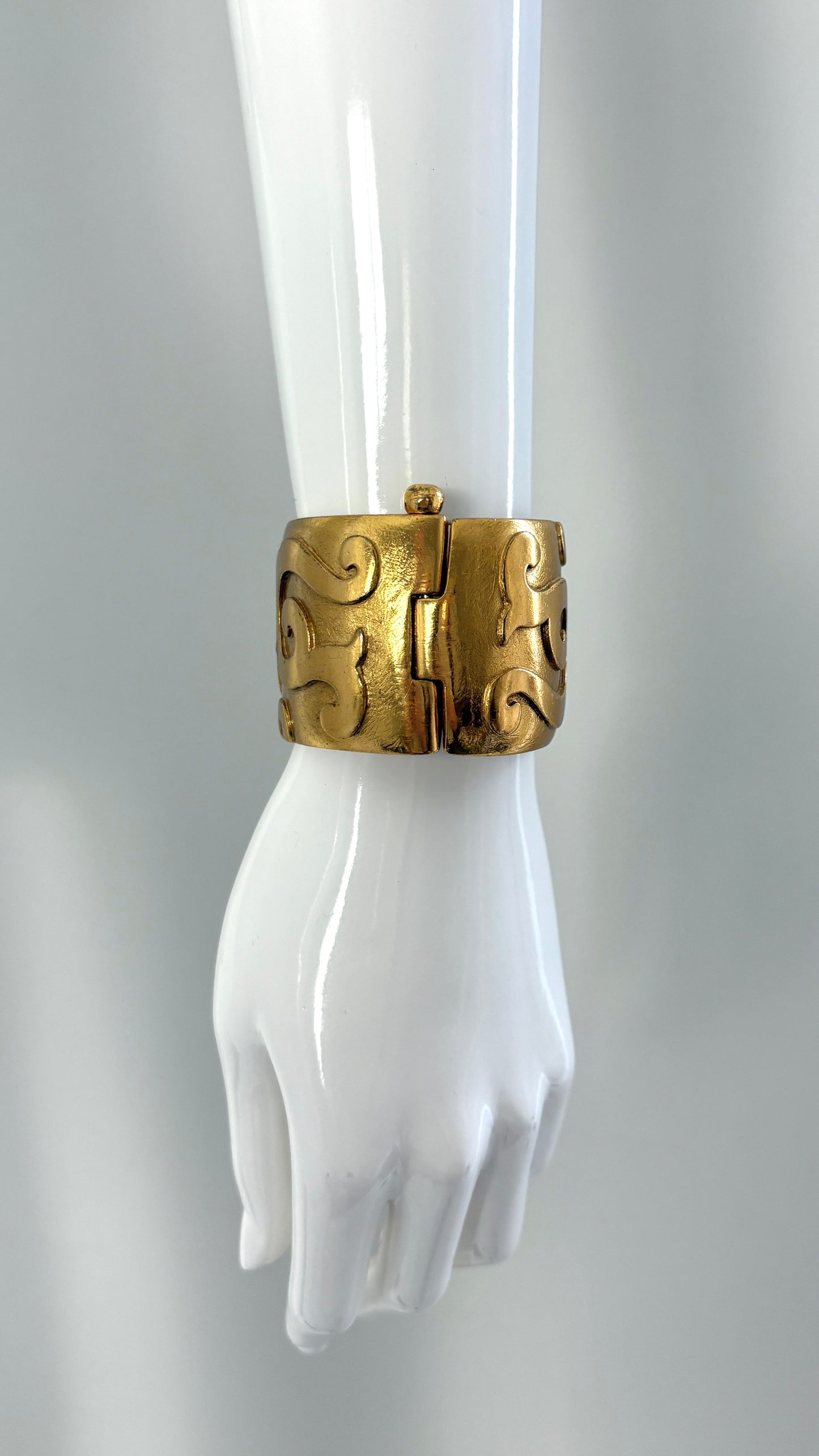 Yves Saint Laurent gold spiral cuff