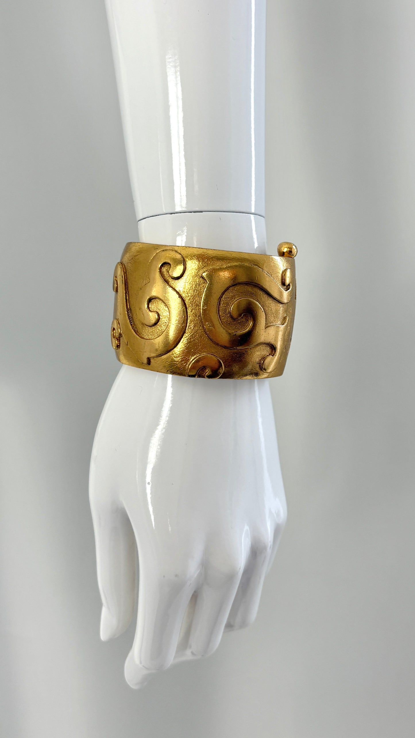 Yves Saint Laurent gold spiral cuff