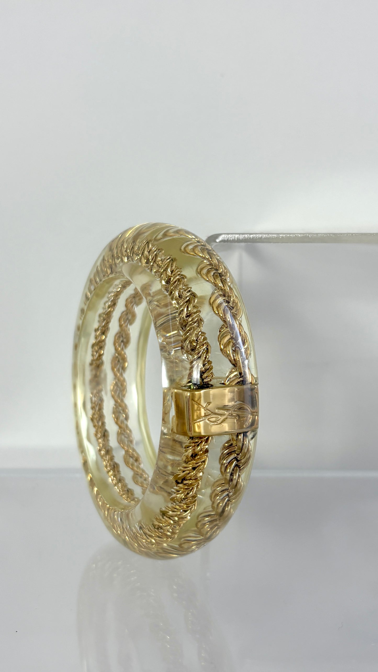Yves Saint Laurent 1970's lucite chain bangle