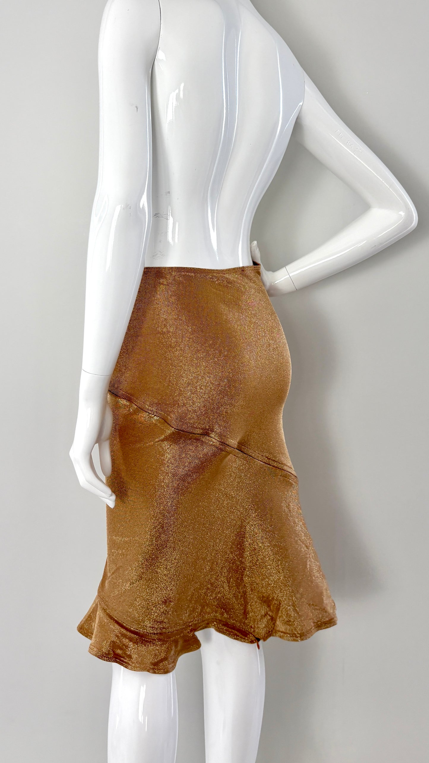 Vivienne Westwood god lurex spiral zip skirt