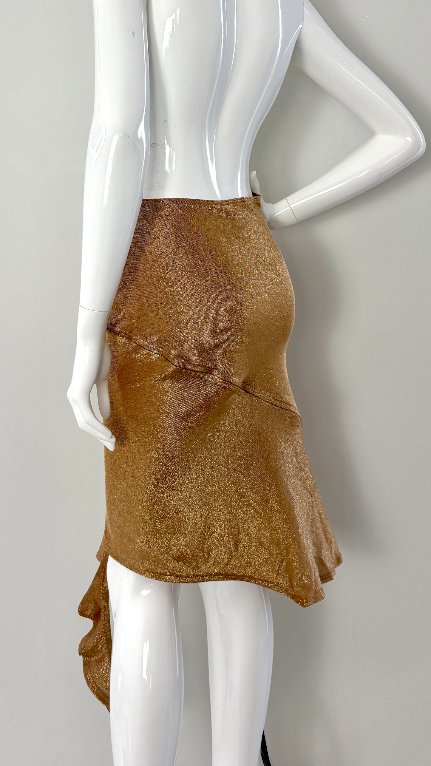 Vivienne Westwood god lurex spiral zip skirt