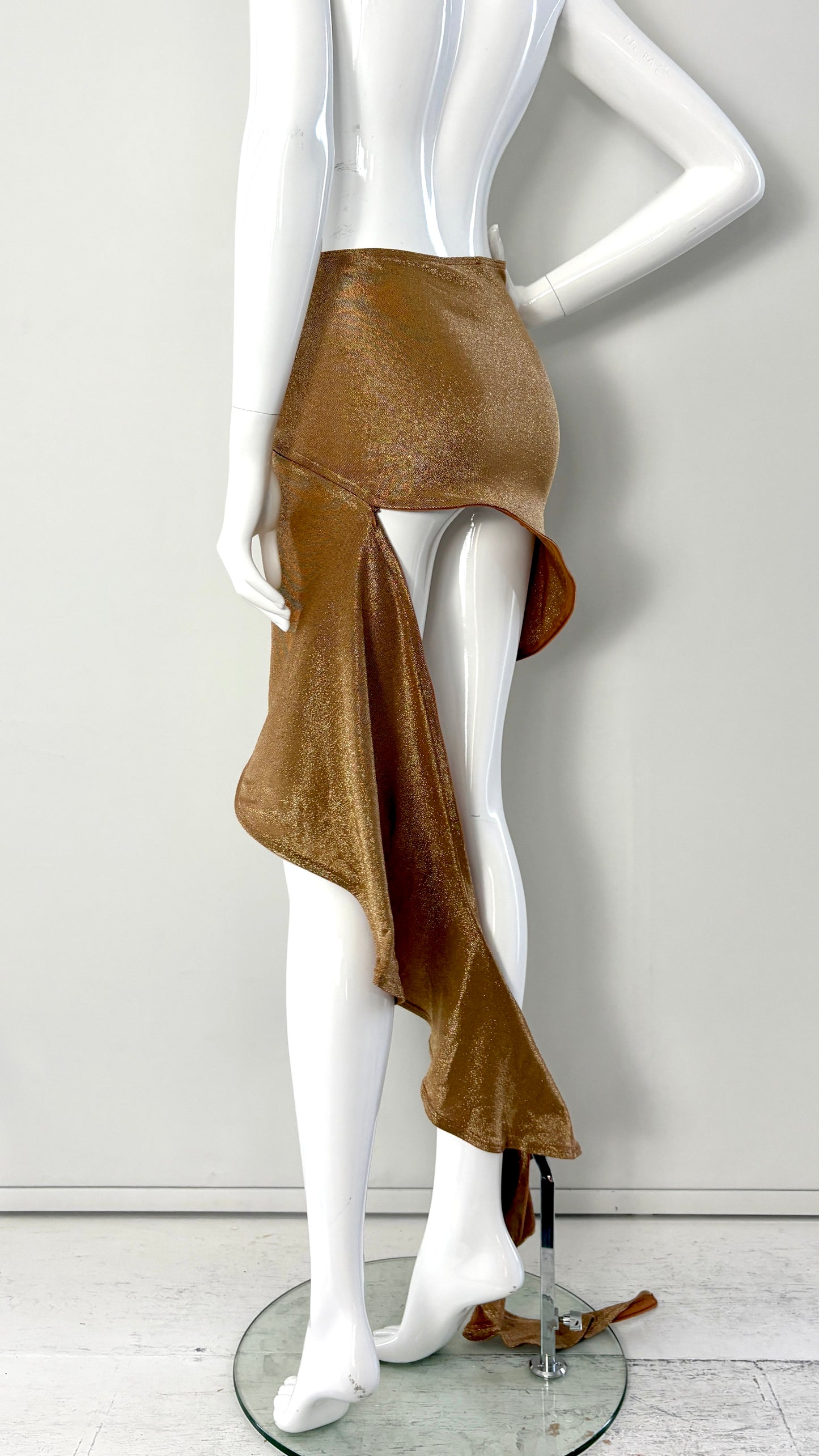 Vivienne Westwood god lurex spiral zip skirt