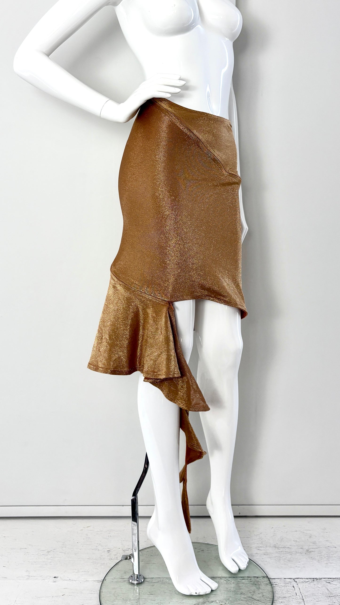 Vivienne Westwood god lurex spiral zip skirt