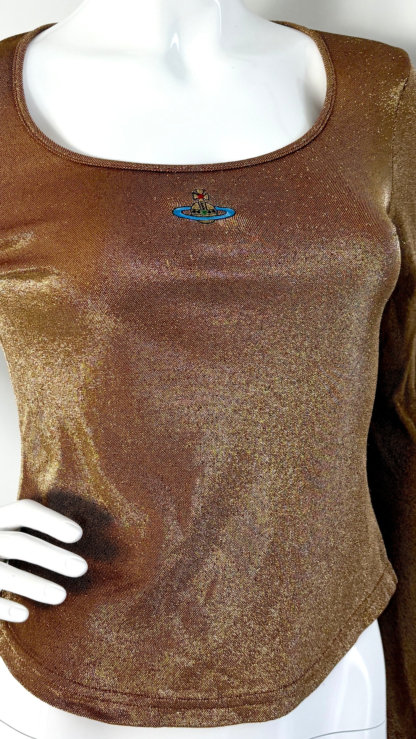 Vivienne Westwood gold lurex orb top