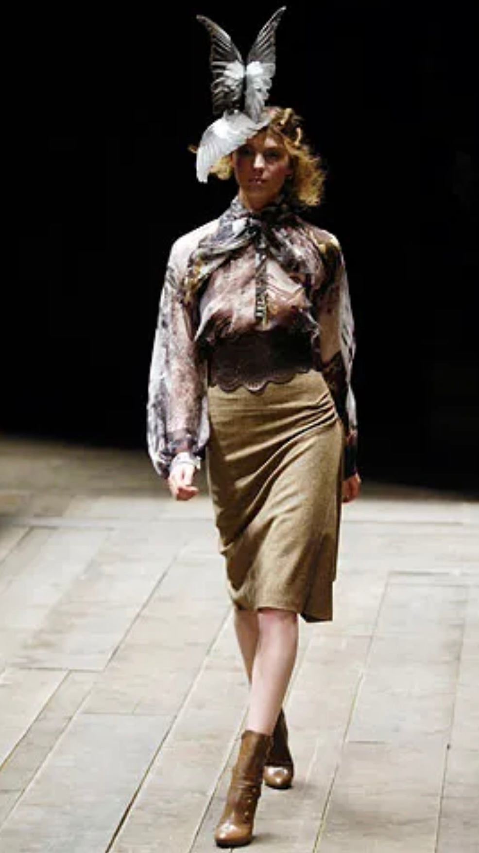Alexander McQueen A/W 2006 printed chiffon blouse