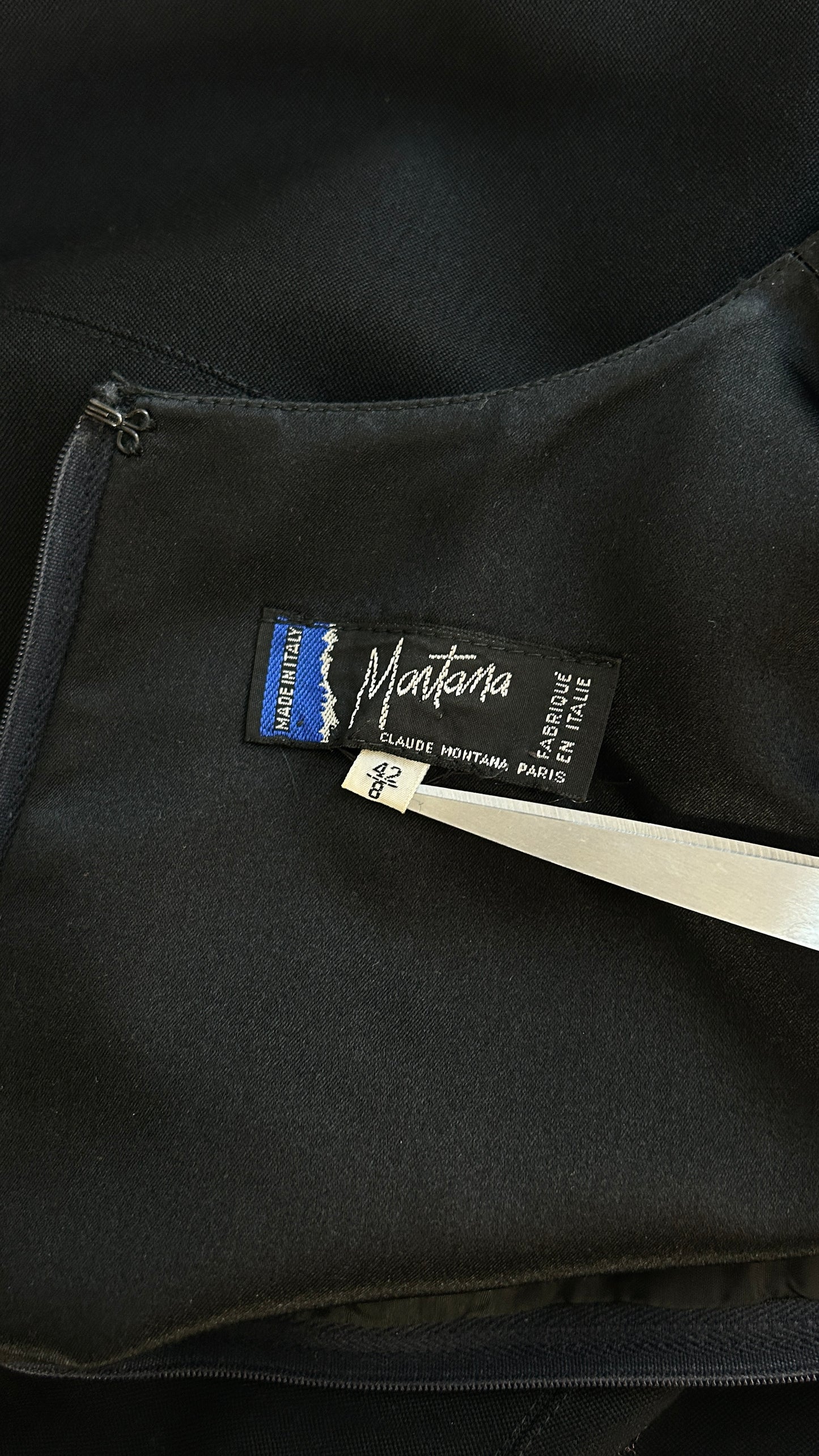 Claude Montana A line dress with satin panel