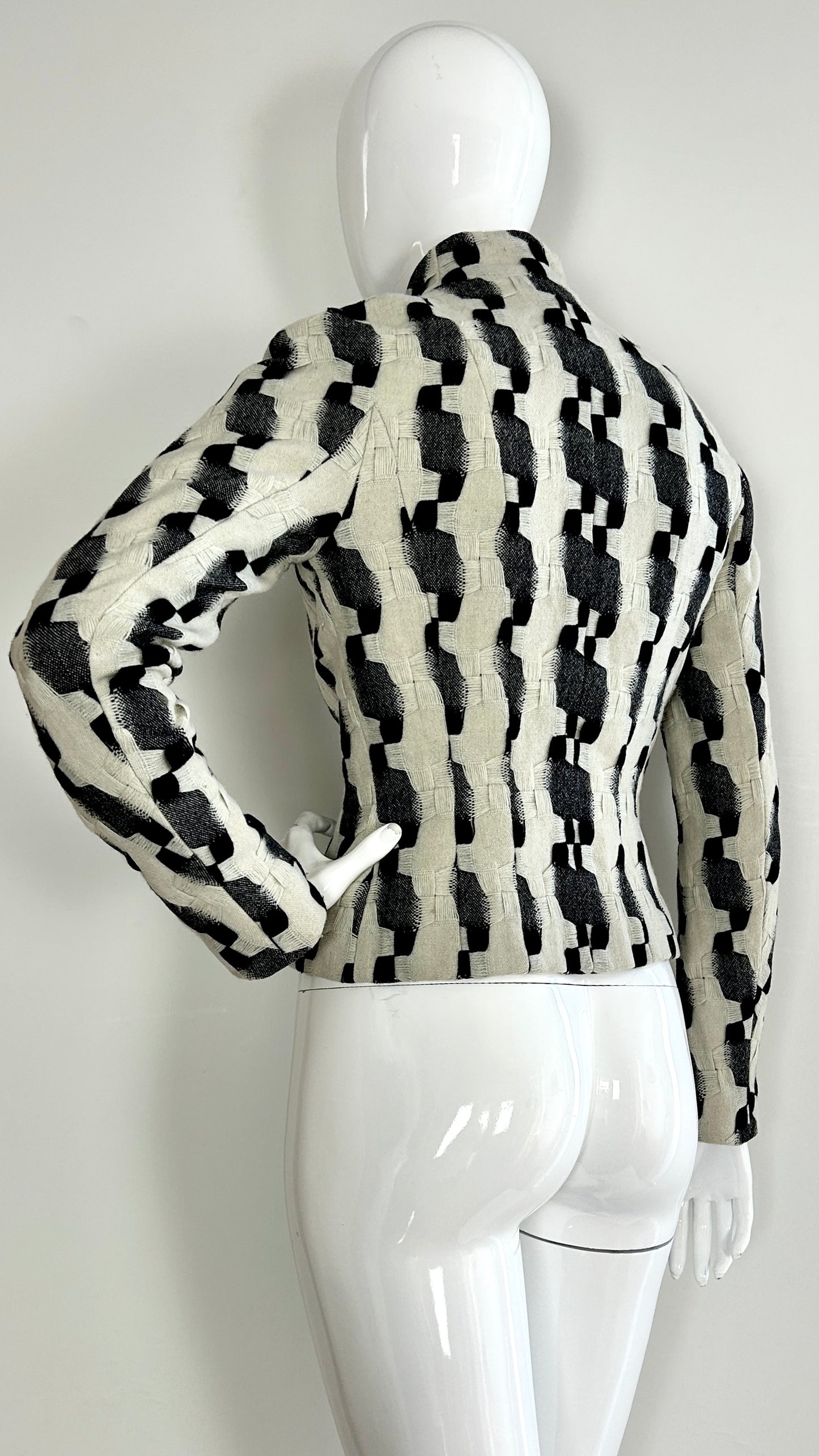 John Galliano A/W 1999 geometric fabric tailored jacket