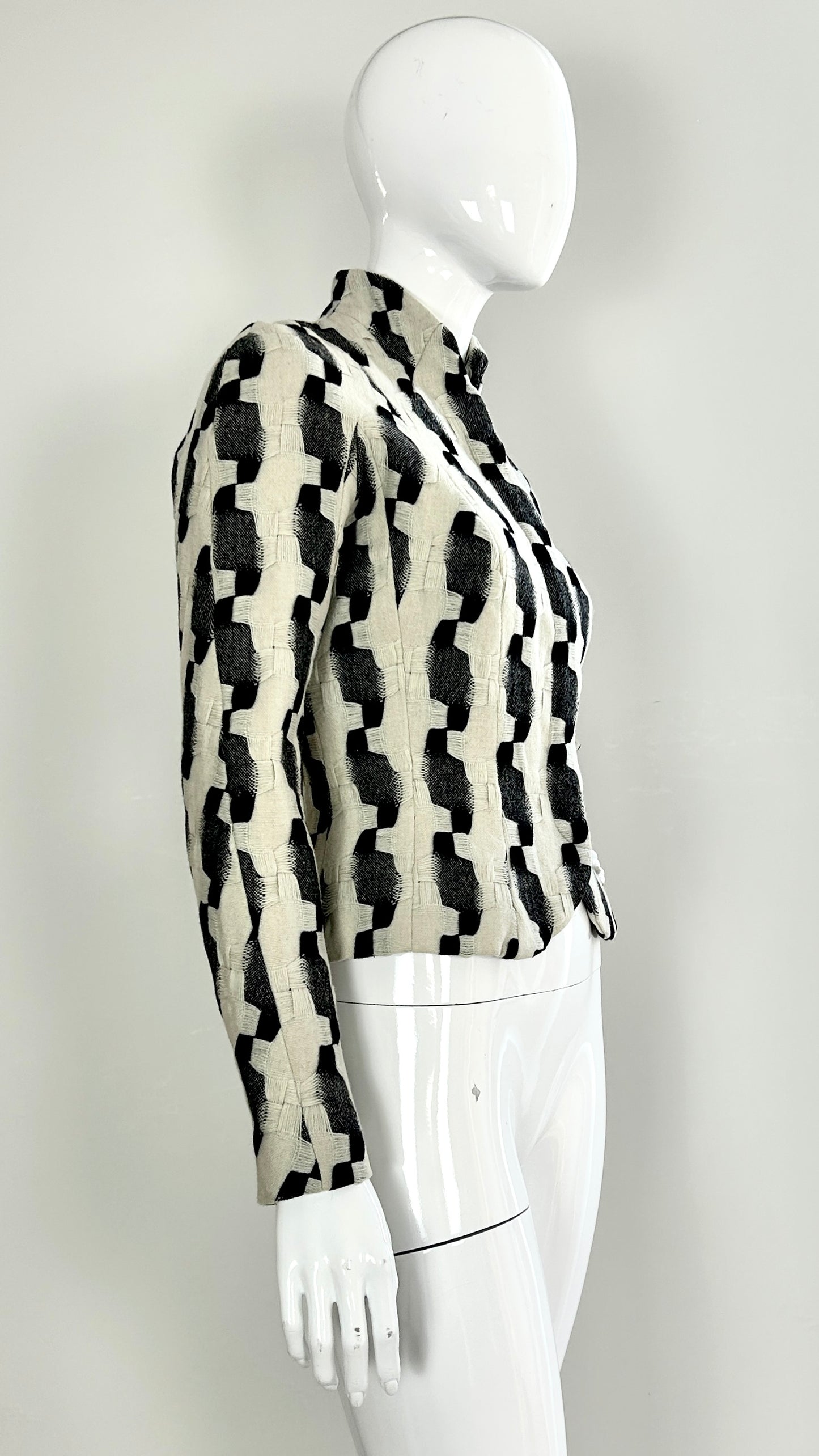 John Galliano A/W 1999 geometric fabric tailored jacket