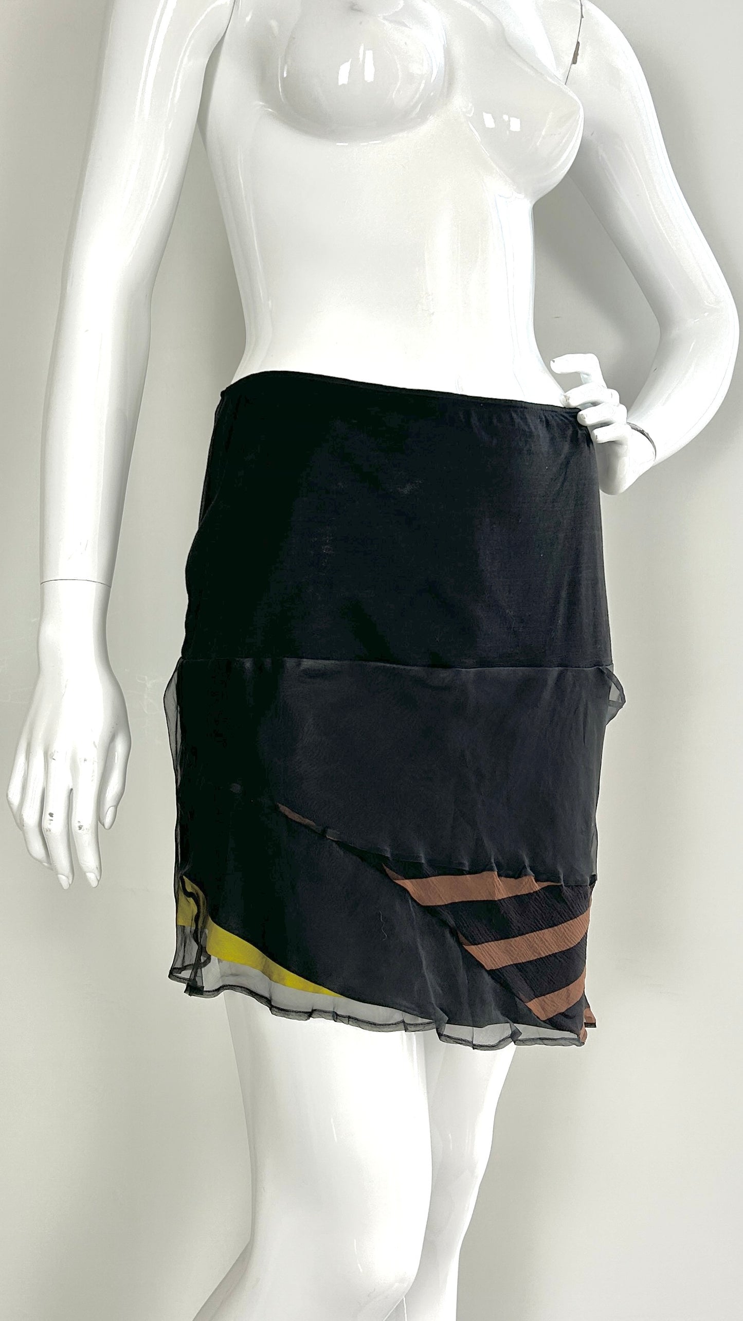Helmut Lang geometric chiffon skirt
