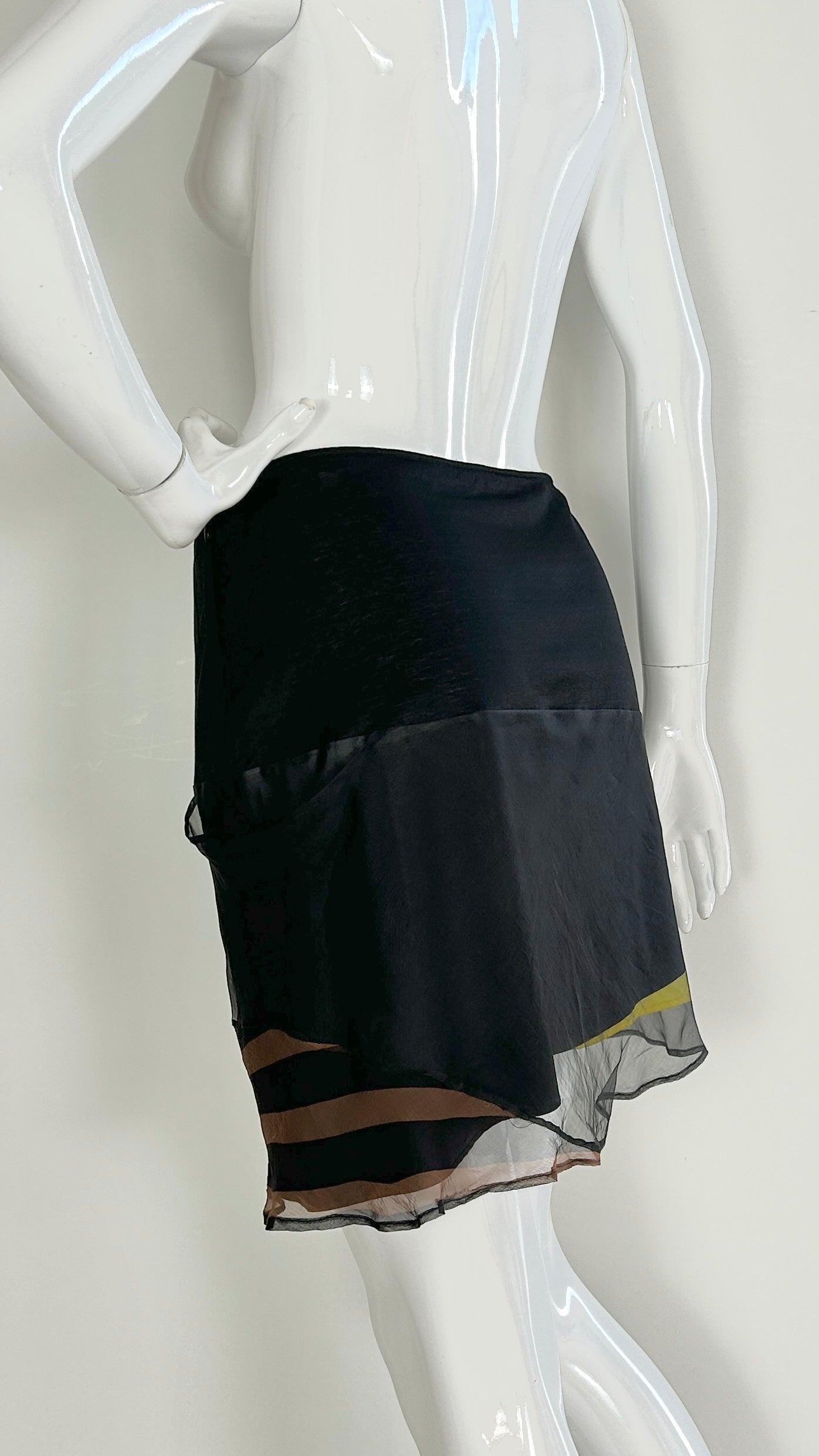 Helmut Lang geometric chiffon skirt