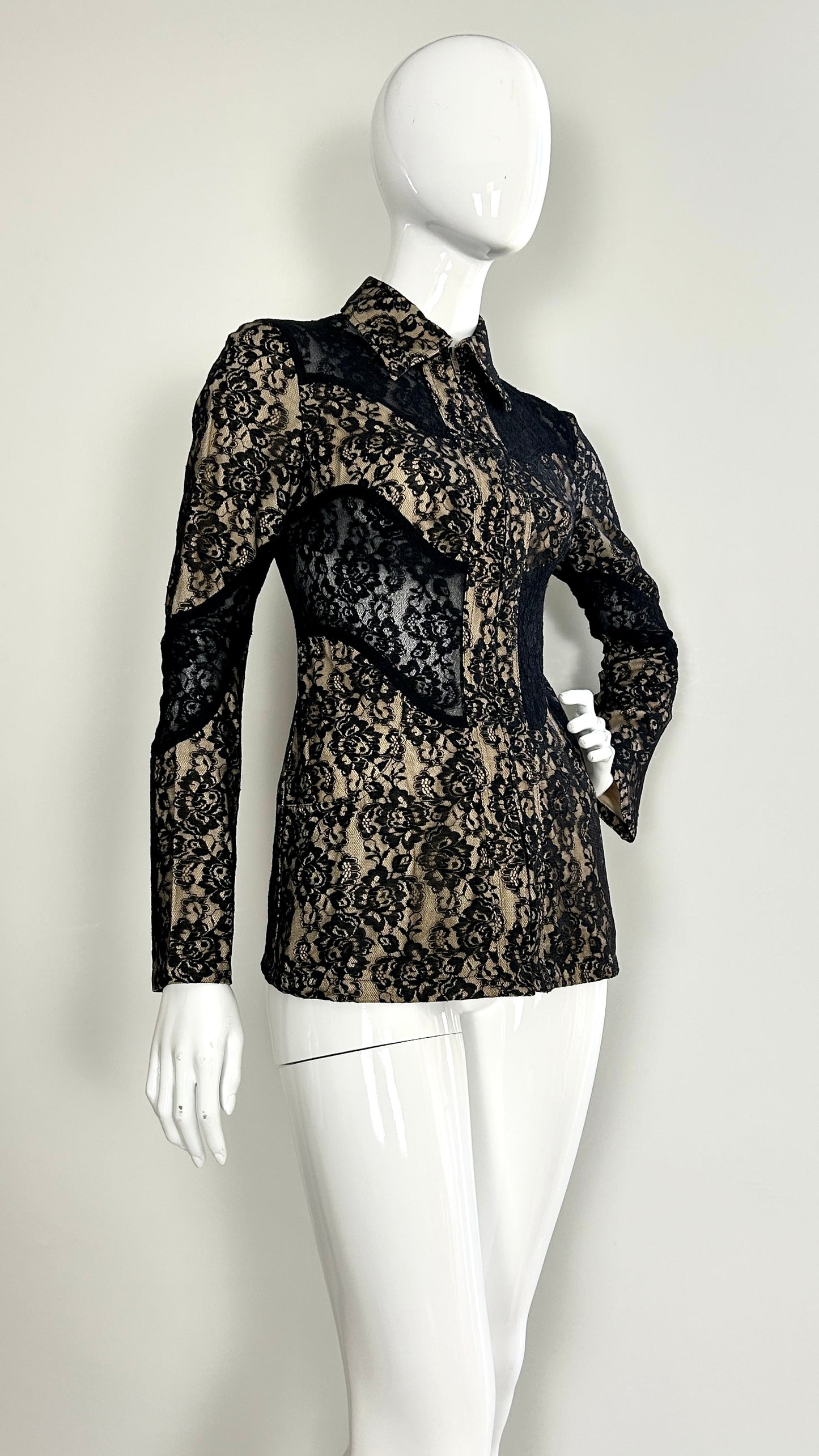 Christian Lacroix Jeans sheer panel lace jacket