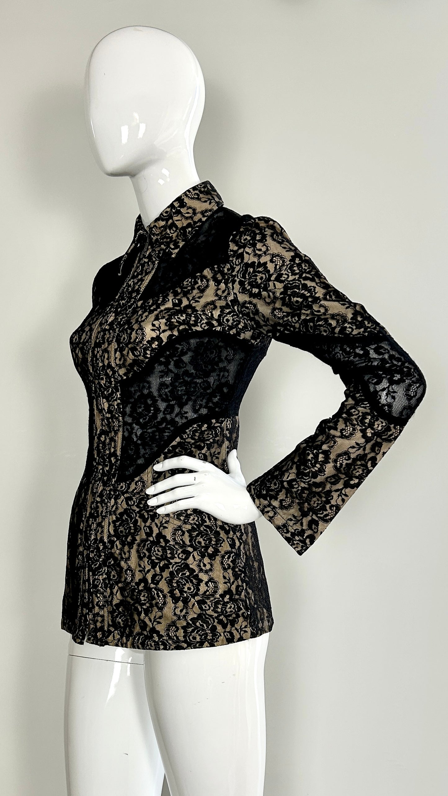 Christian Lacroix Jeans sheer panel lace jacket