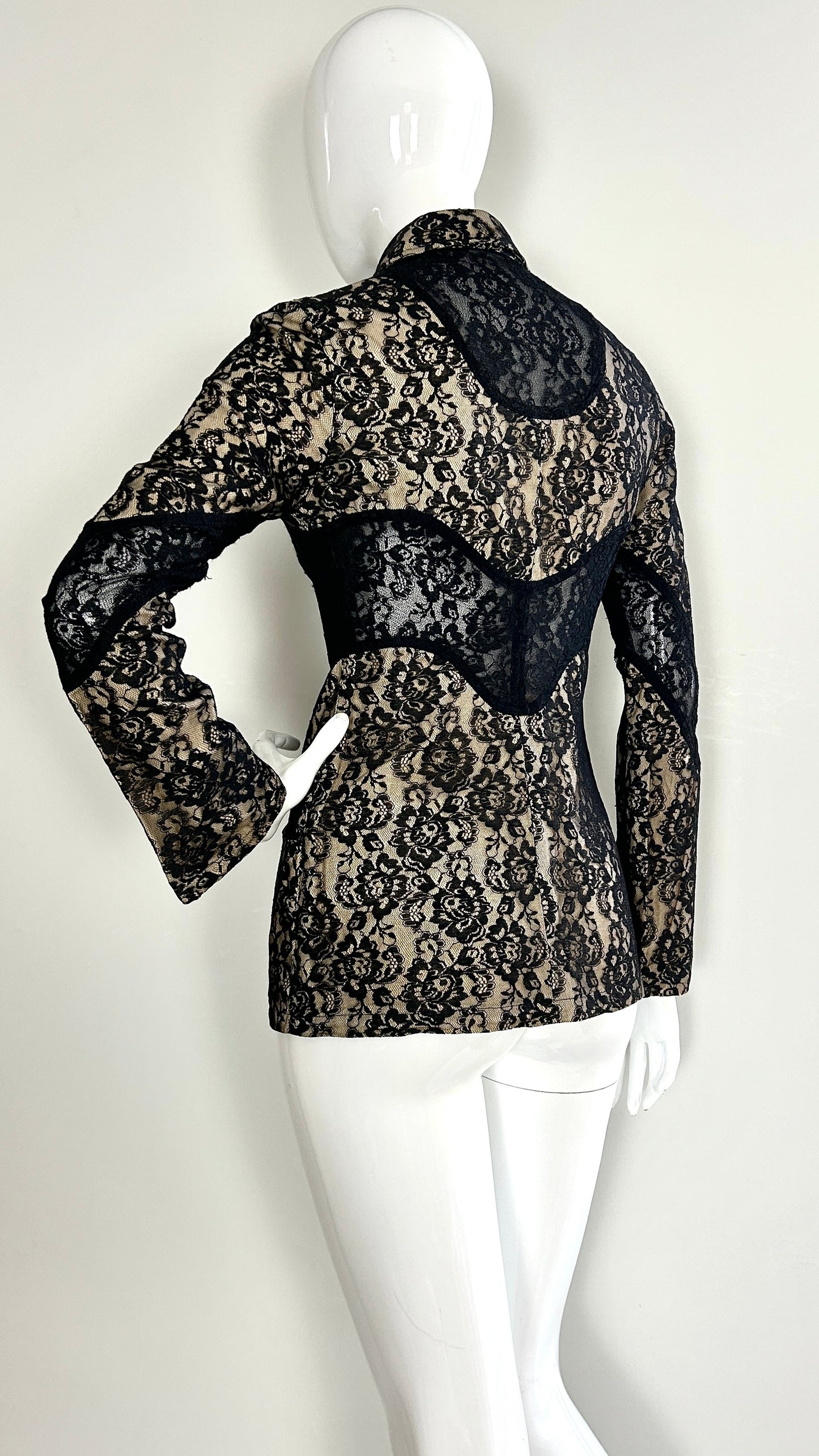 Christian Lacroix Jeans sheer panel lace jacket