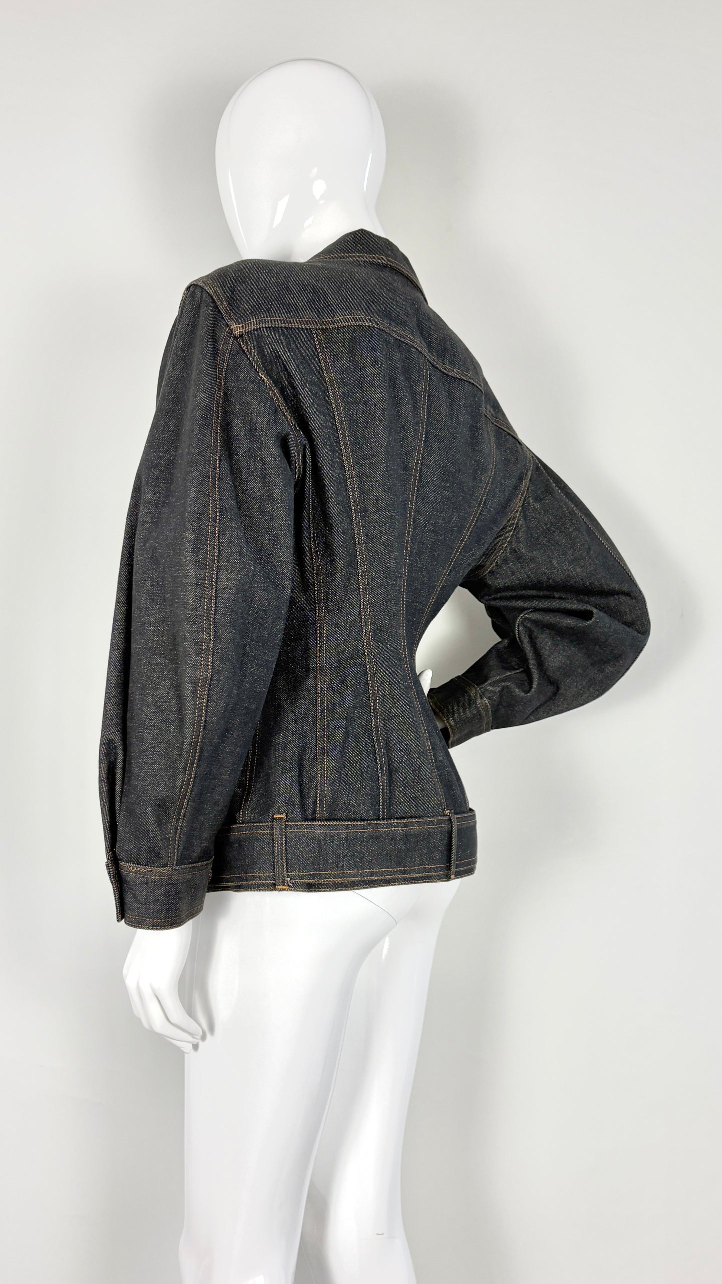 Junior Gaultier sculpted denim jacket with integrated belt