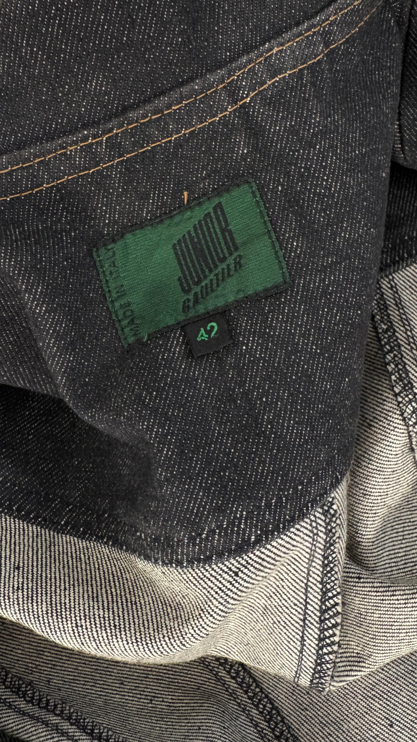 Junior Gaultier sculpted denim jacket with integrated belt