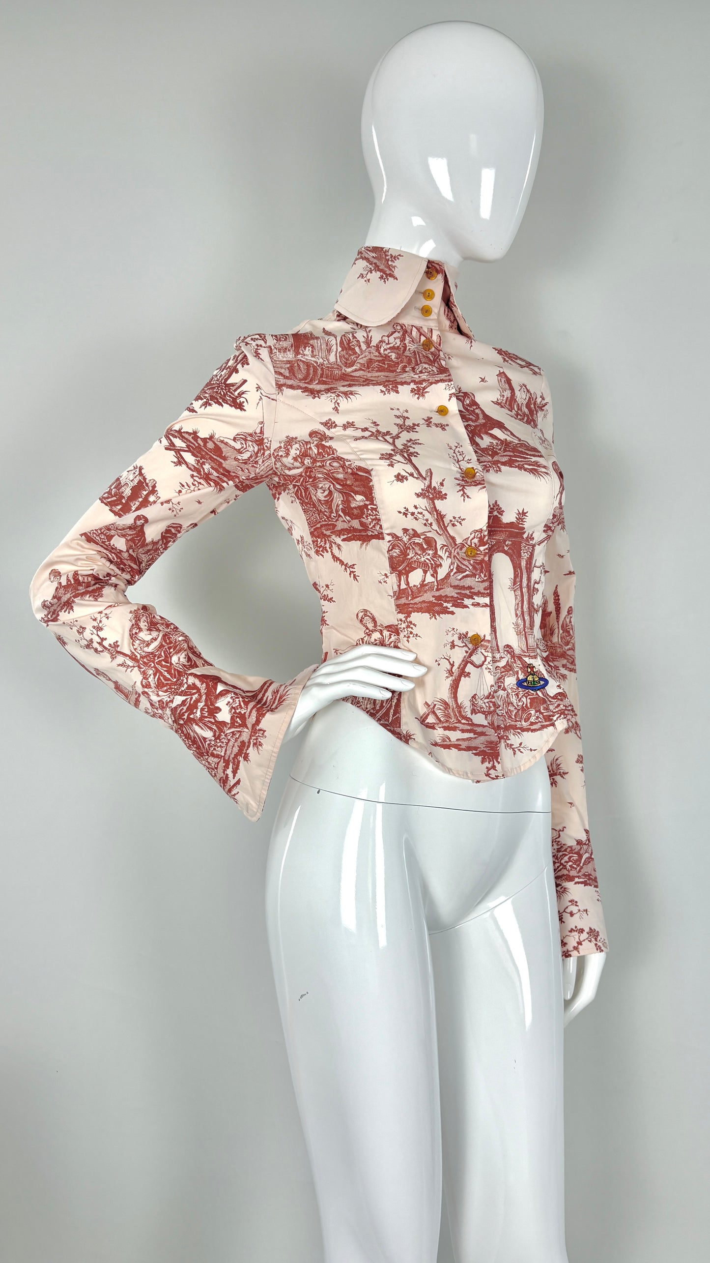 Vivienne Westwood 2009 pink toile de jouy print shirt