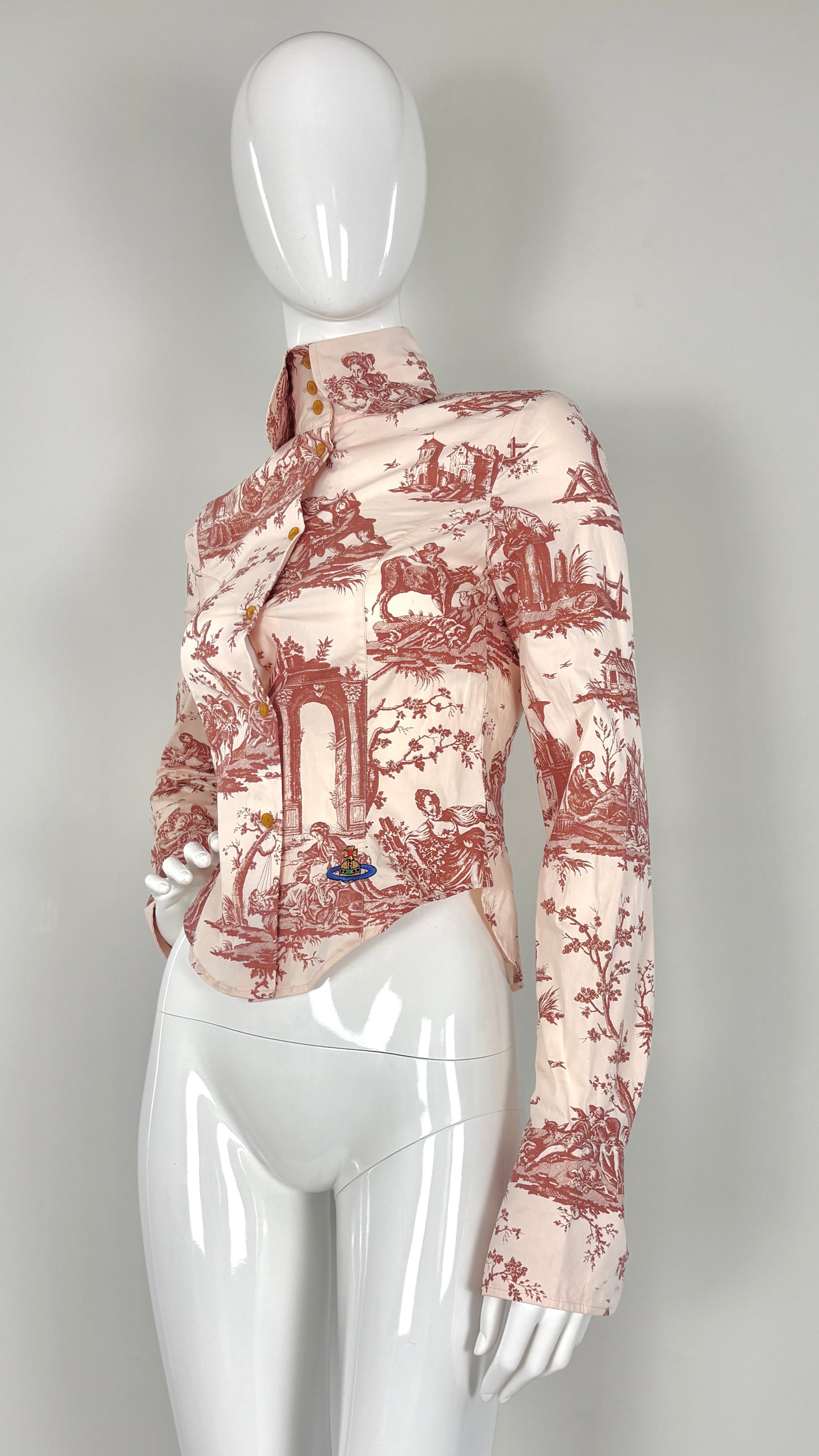 Vivienne Westwood 2009 pink toile de jouy print shirt