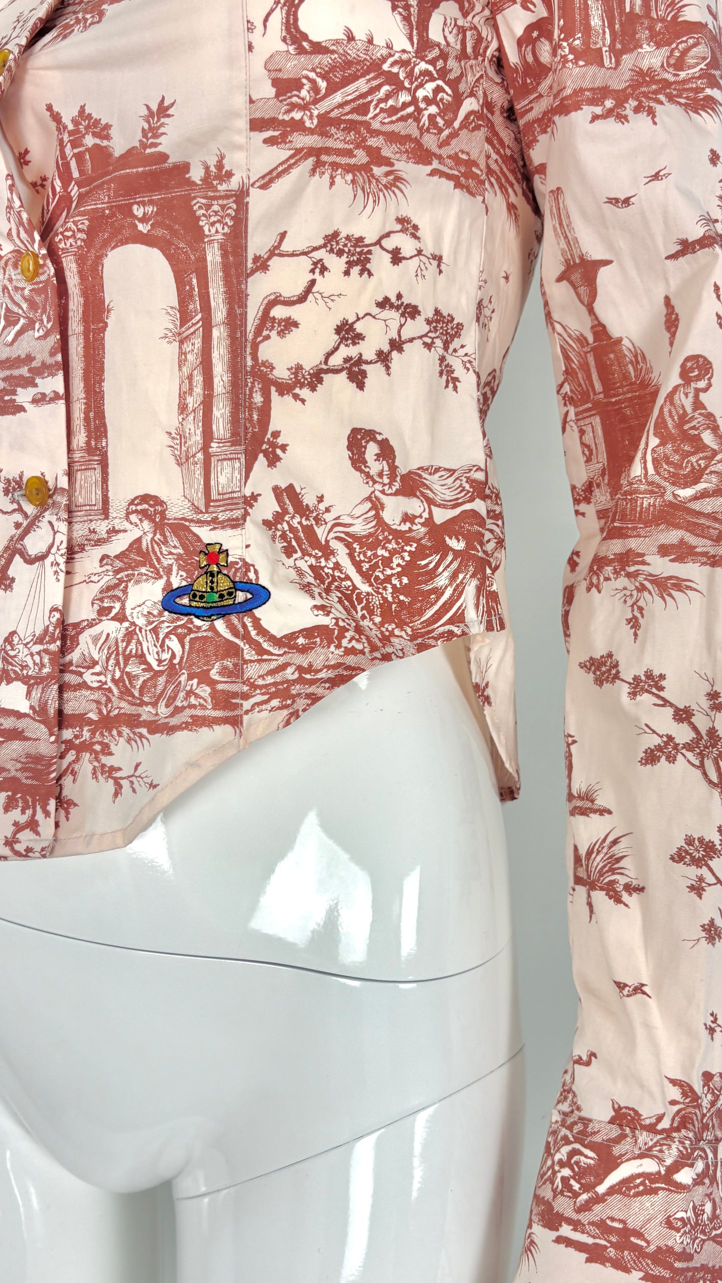 Vivienne Westwood 2009 pink toile de jouy print shirt