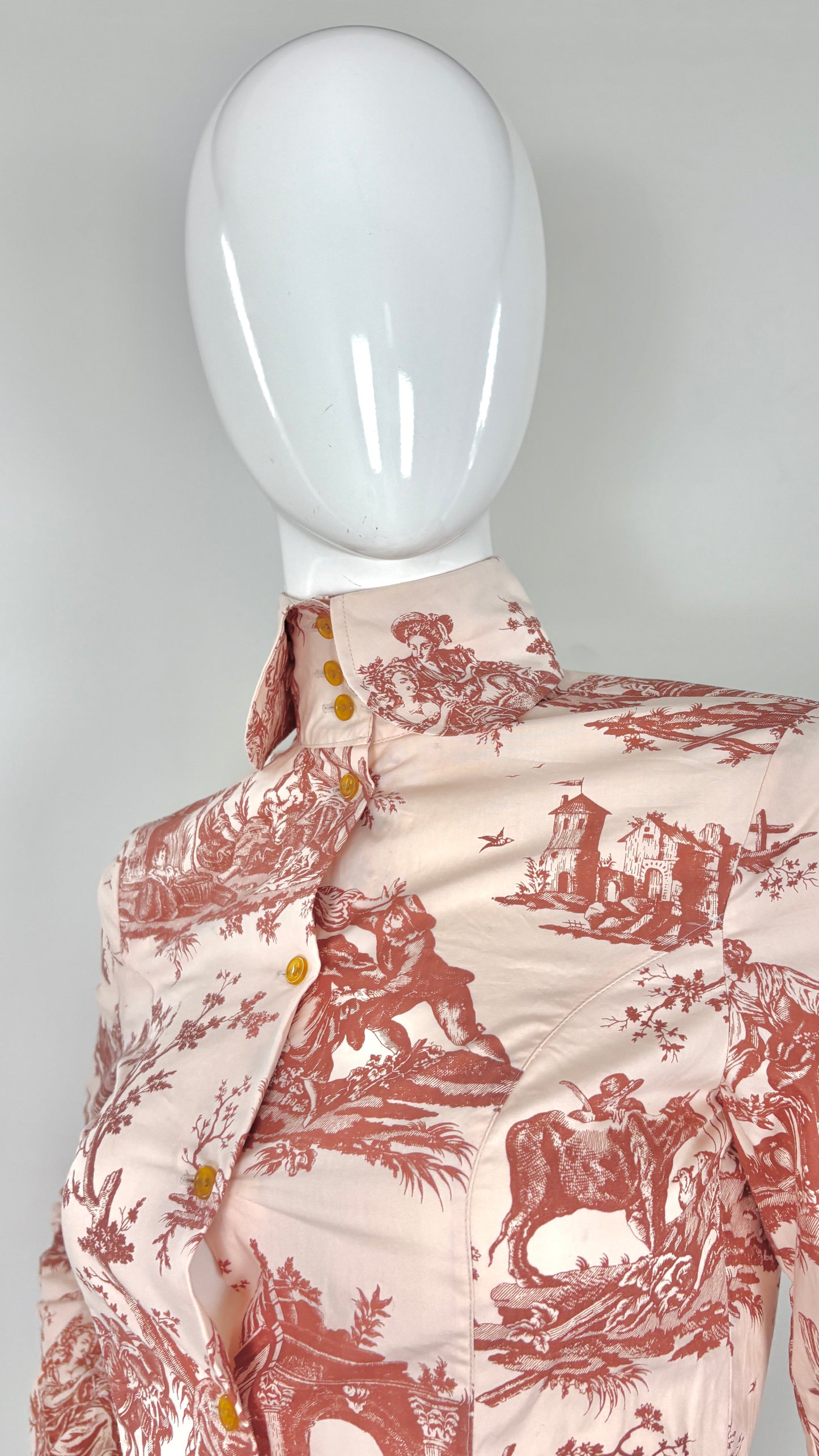 Vivienne Westwood 2009 pink toile de jouy print shirt