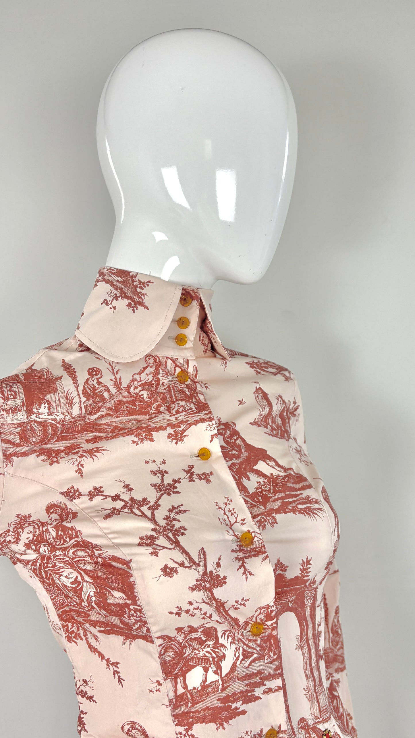 Vivienne Westwood 2009 pink toile de jouy print shirt