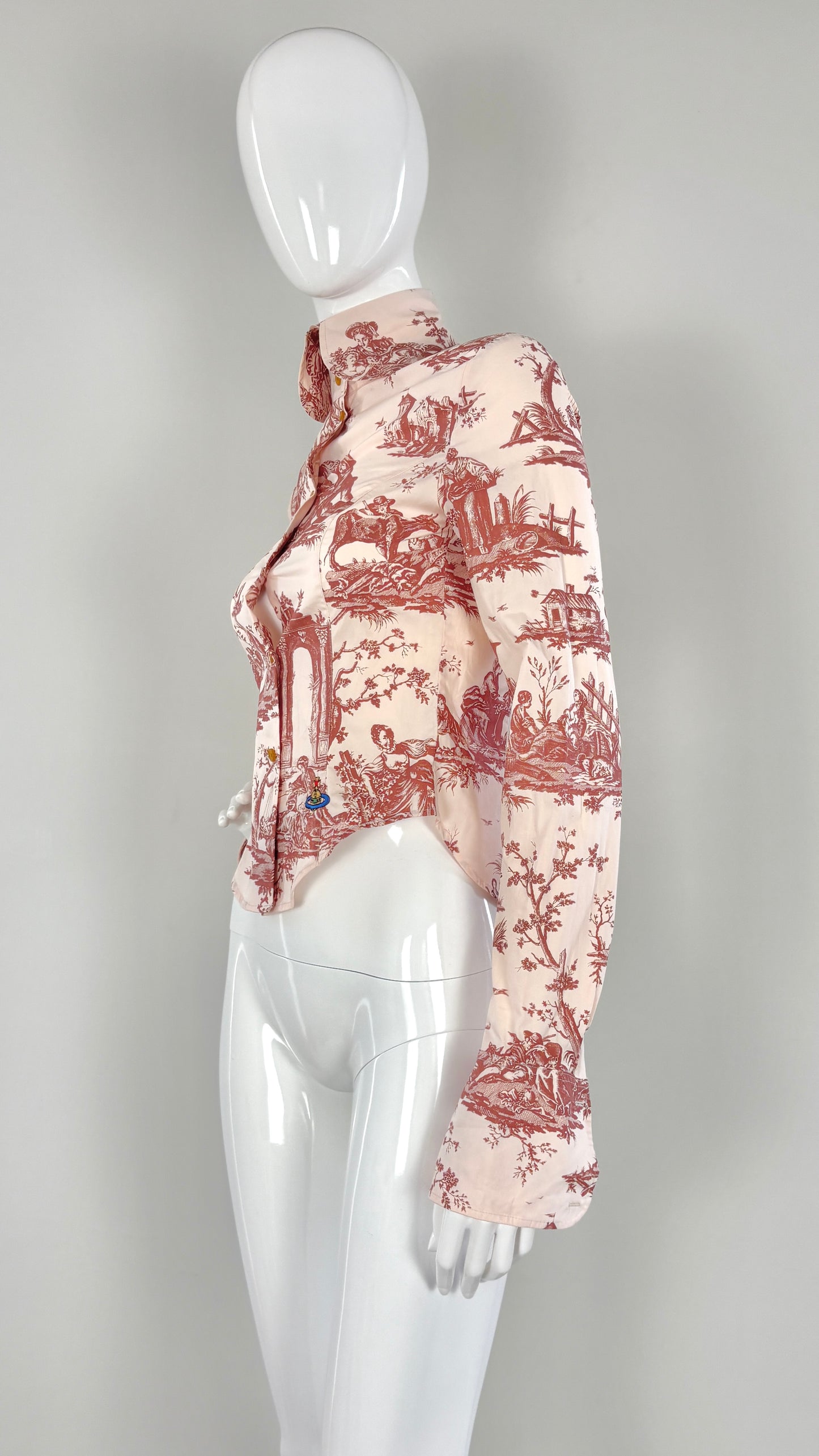 Vivienne Westwood 2009 pink toile de jouy print shirt