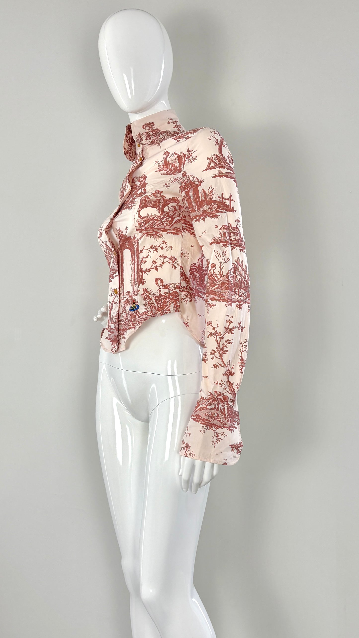 Vivienne Westwood 2009 pink toile de jouy print shirt