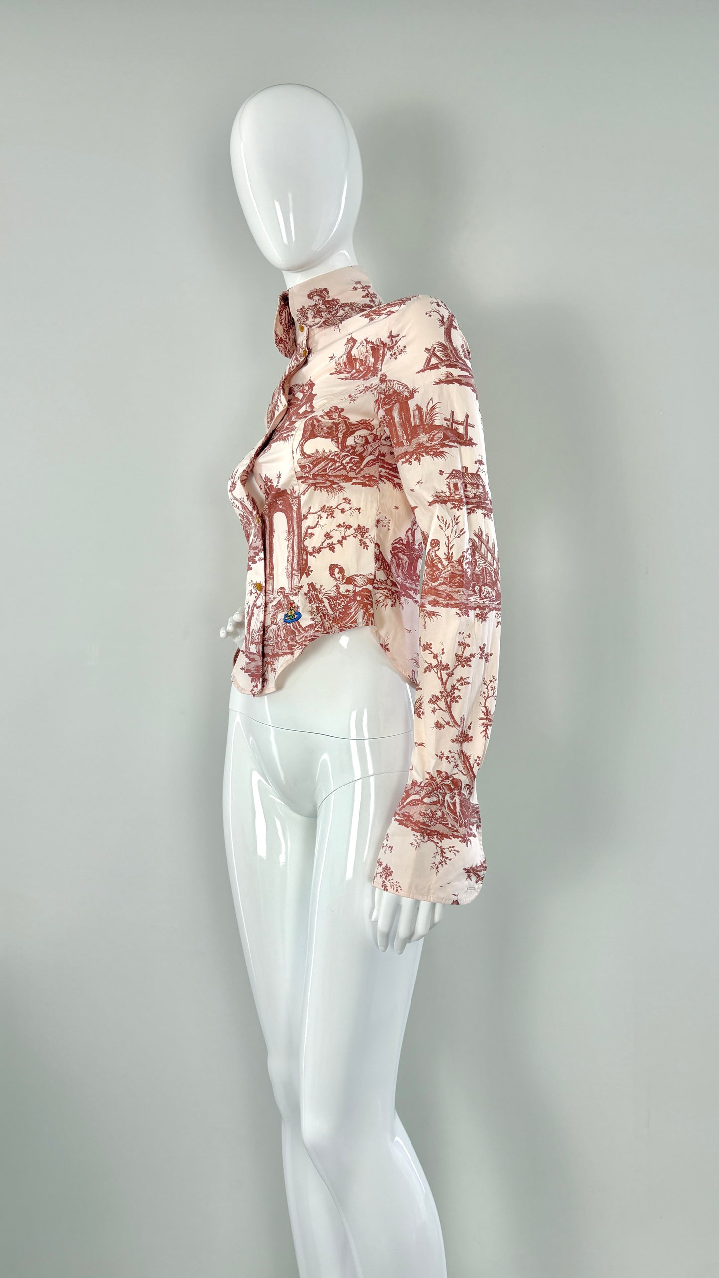 Vivienne Westwood 2009 pink toile de jouy print shirt