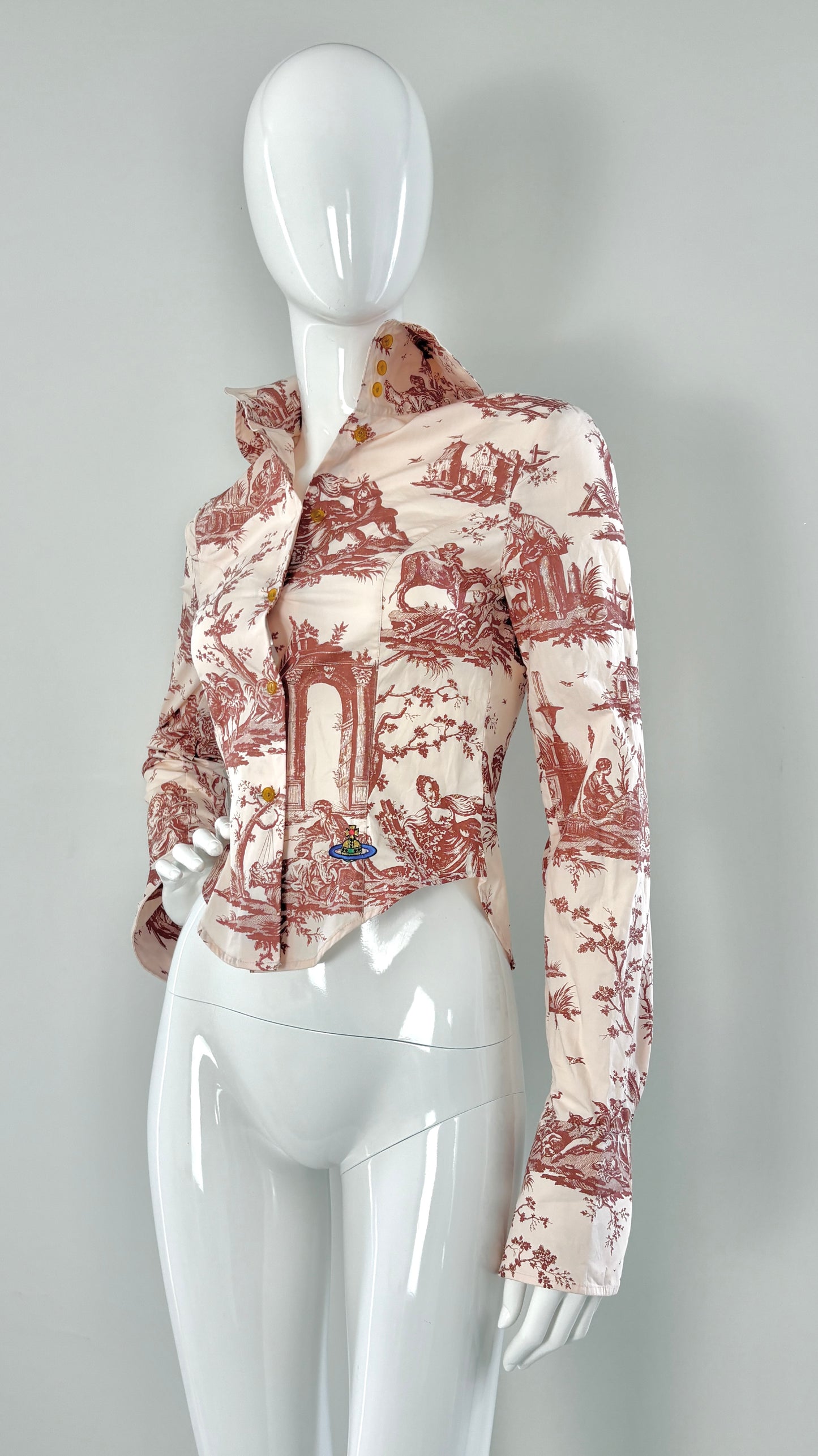 Vivienne Westwood 2009 pink toile de jouy print shirt