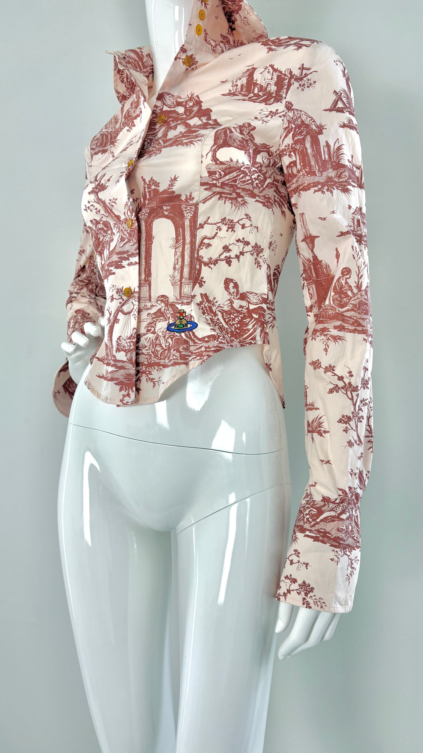 Vivienne Westwood 2009 pink toile de jouy print shirt