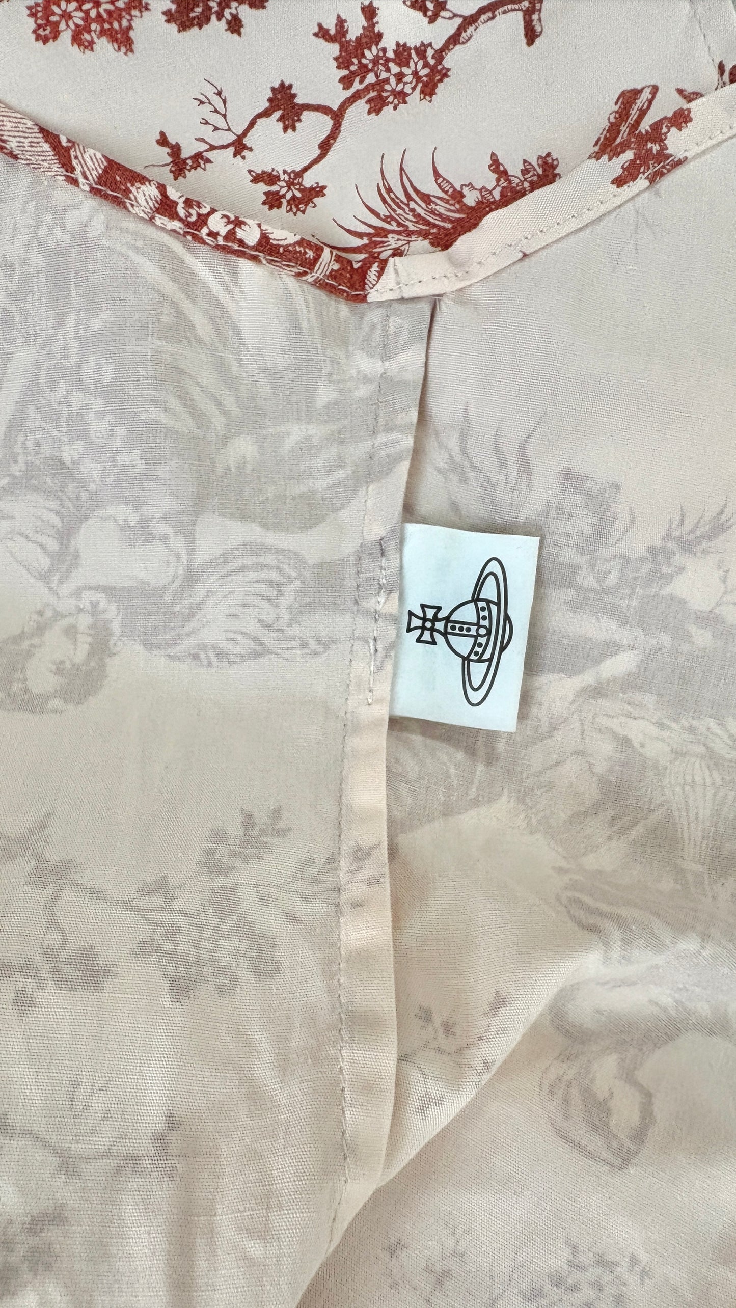 Vivienne Westwood 2009 pink toile de jouy print shirt