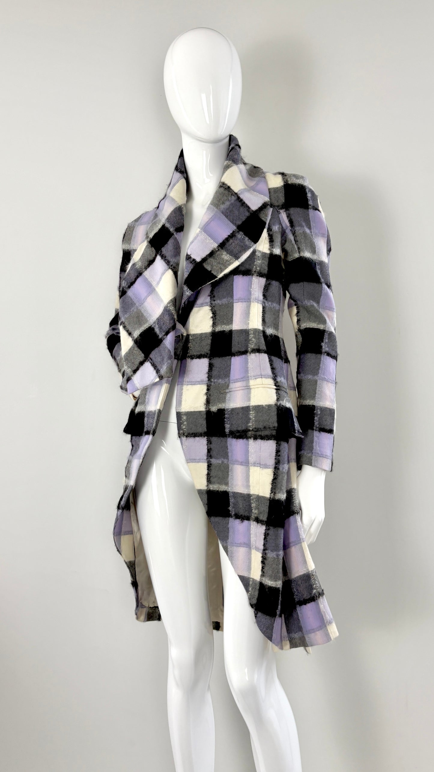 John Galliano A/W 1998 wool and mohair jacket with draped collar