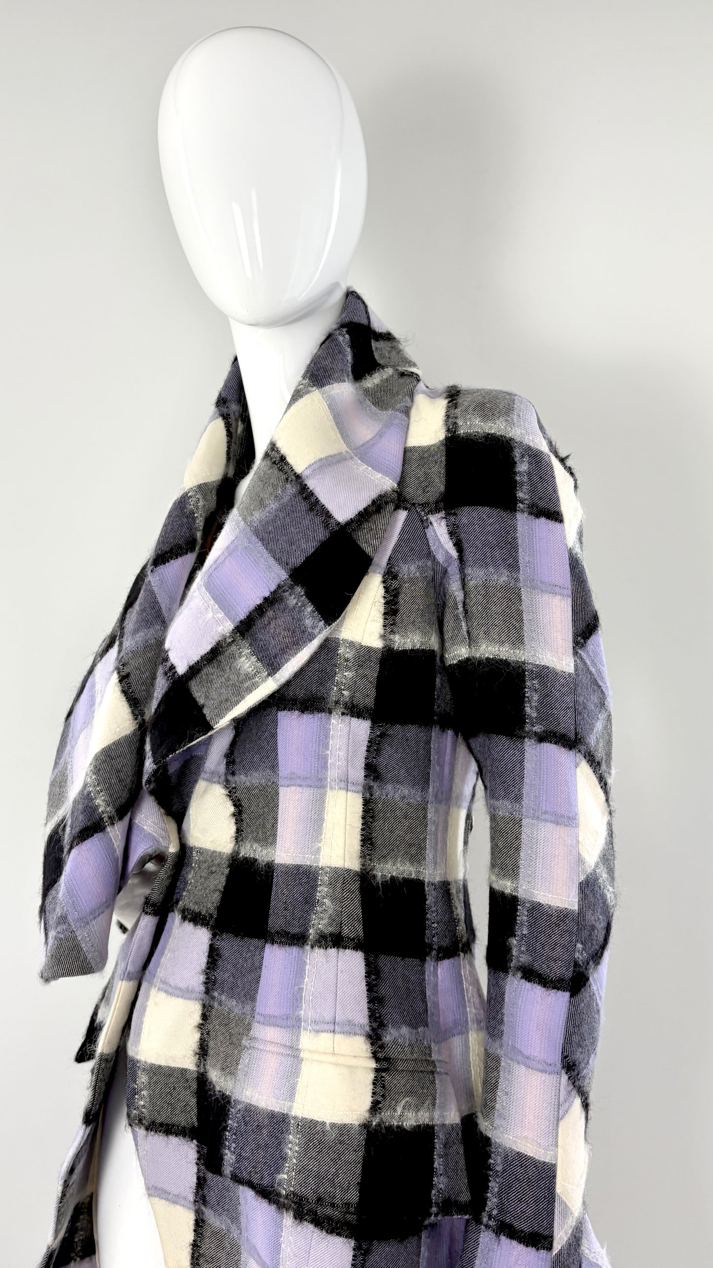 John Galliano A/W 1998 wool and mohair jacket with draped collar