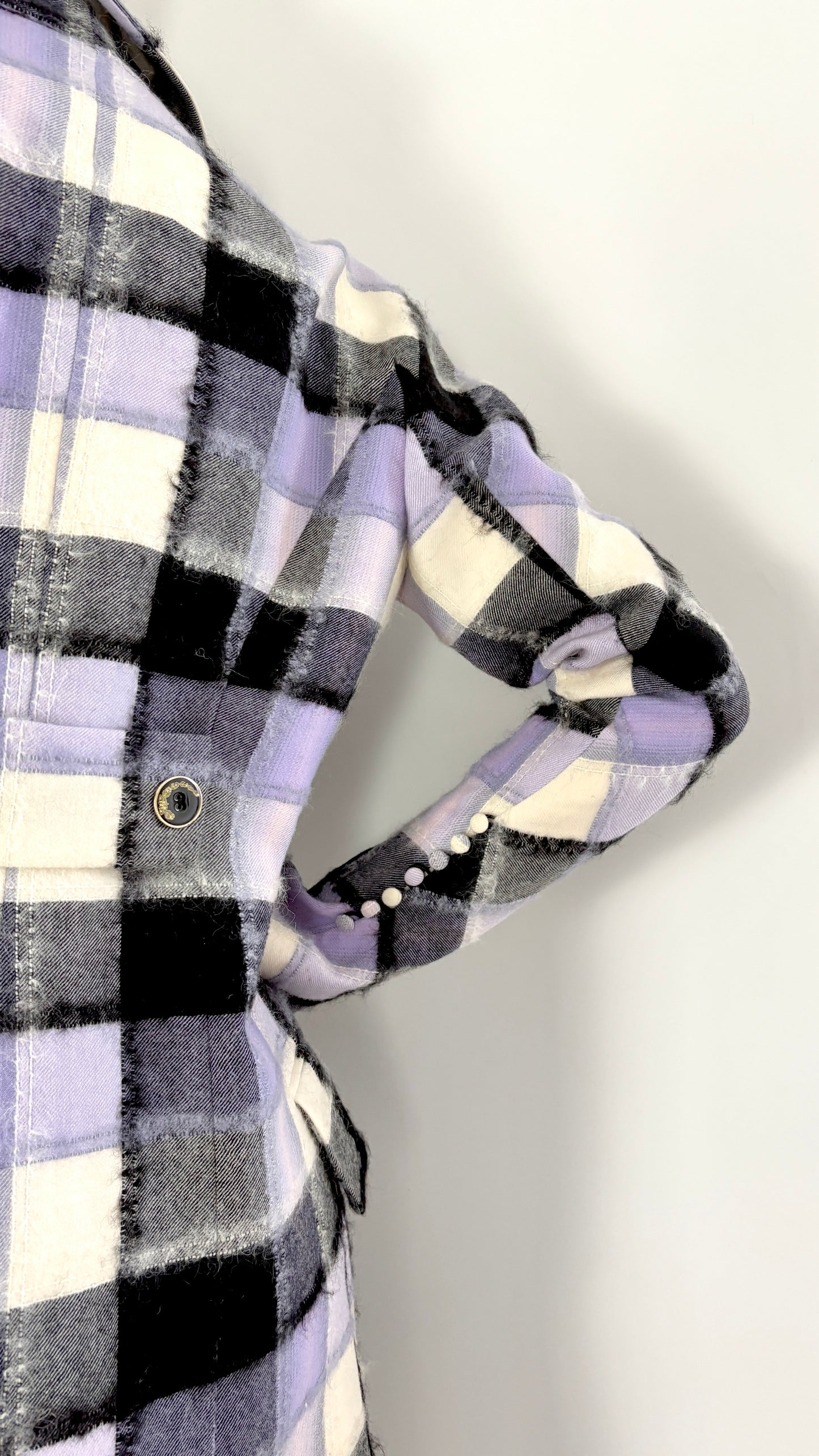 John Galliano A/W 1998 wool and mohair jacket with draped collar