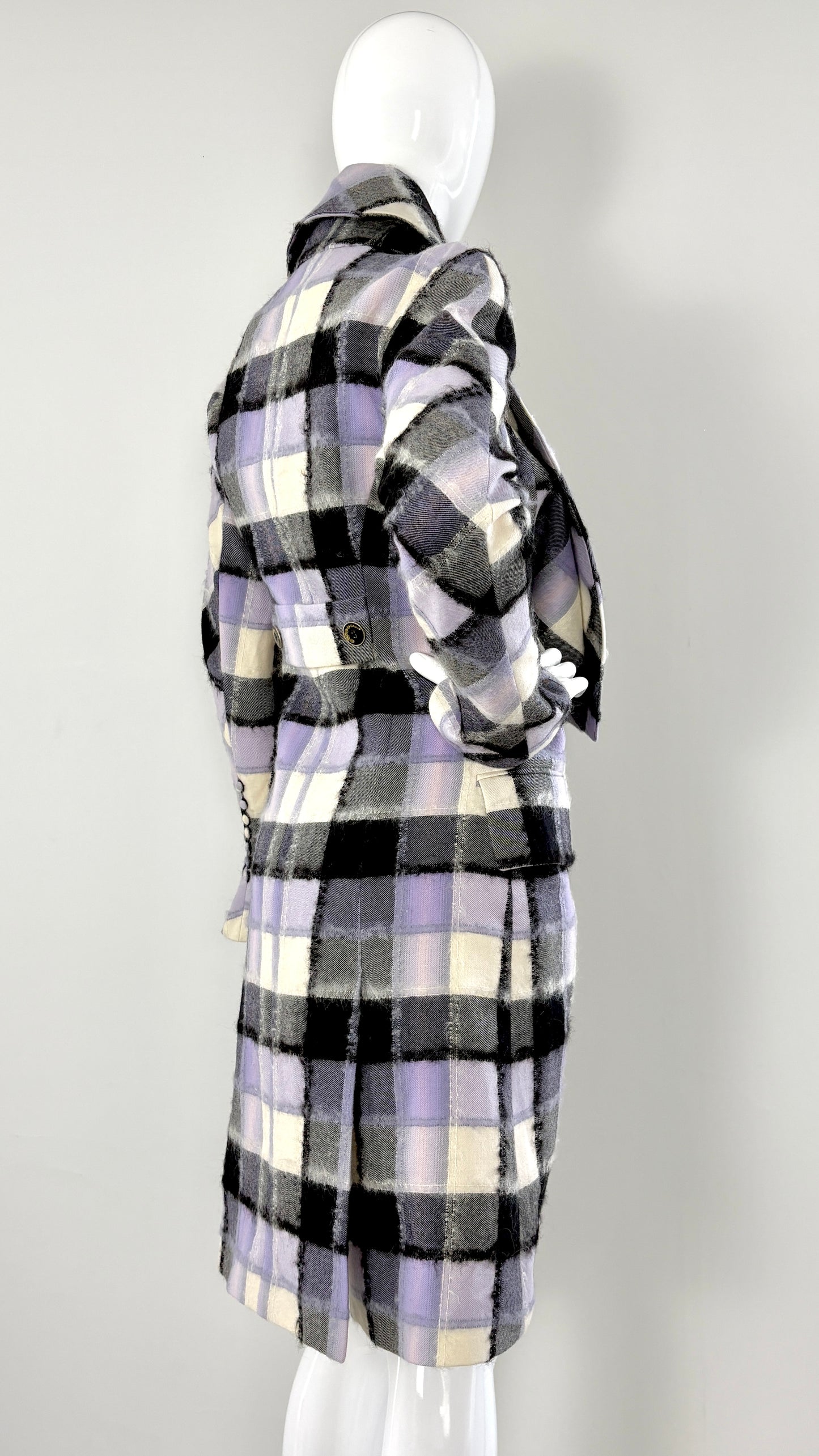 John Galliano A/W 1998 wool and mohair jacket with draped collar