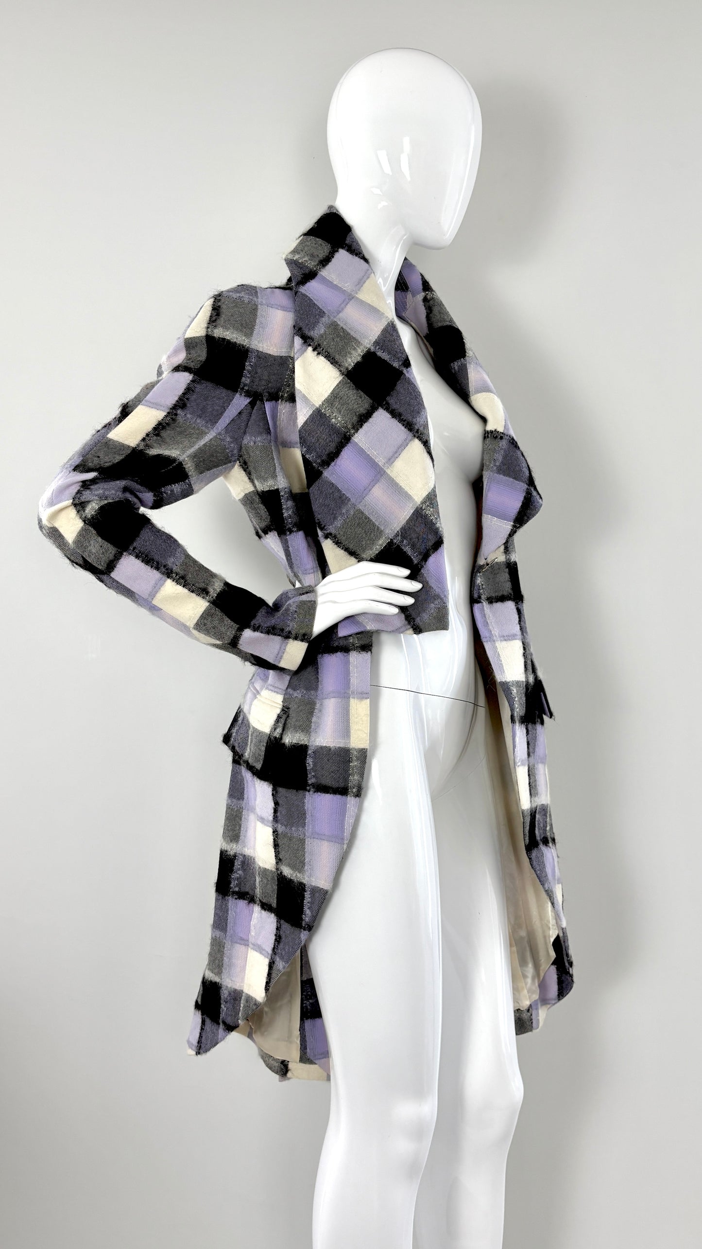 John Galliano A/W 1998 wool and mohair jacket with draped collar