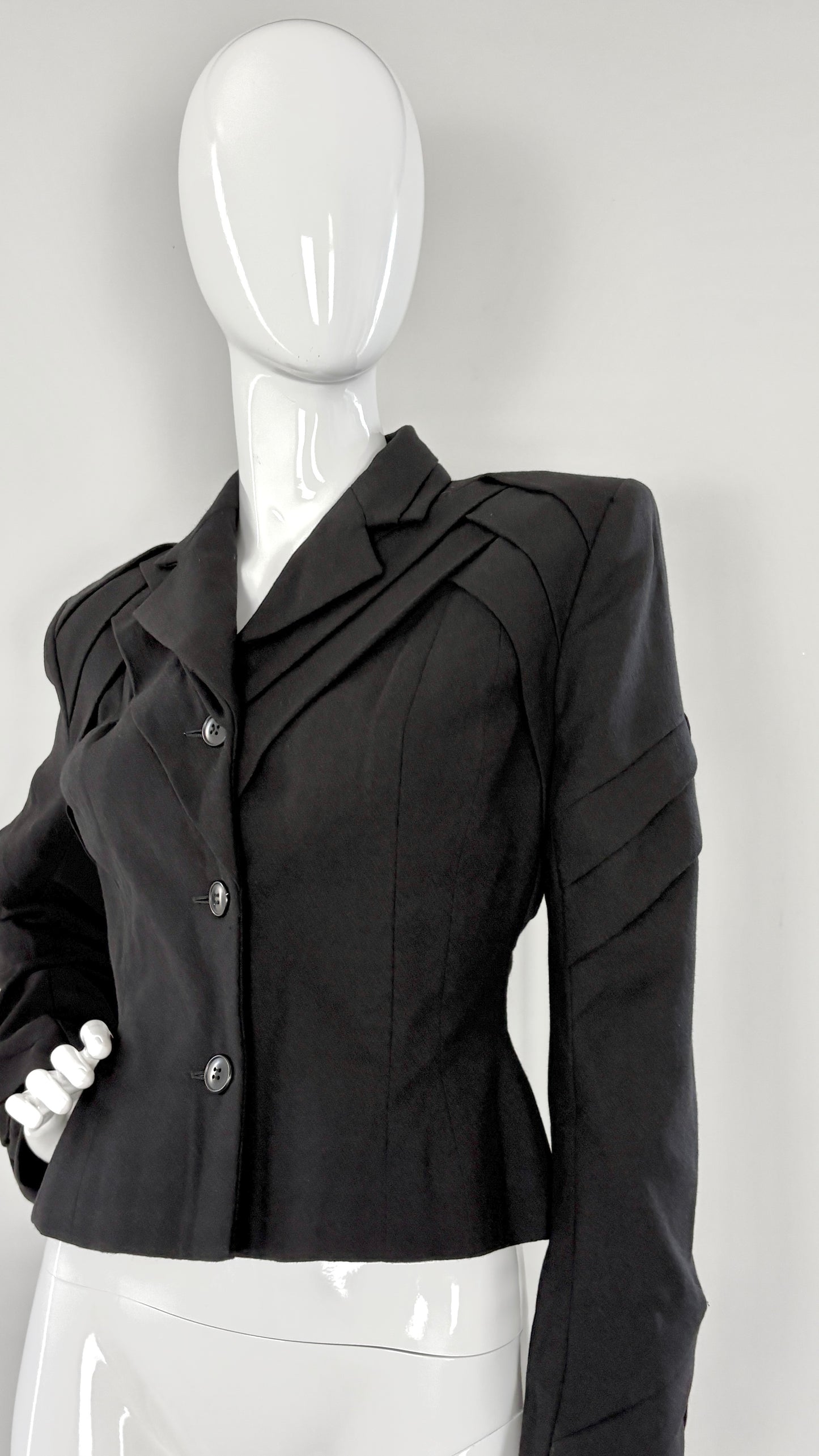 John Galliano chevron pleated jacket